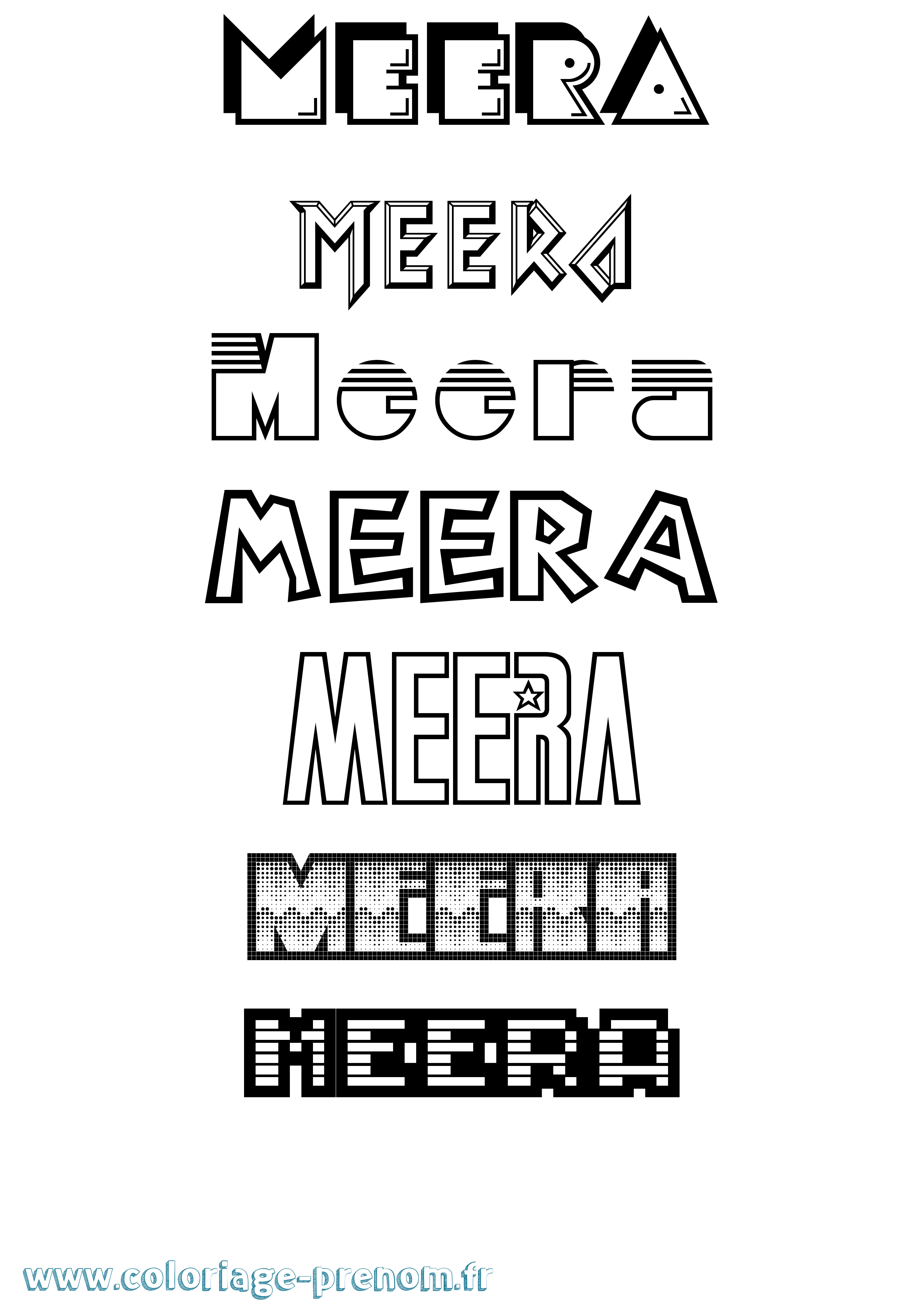 Coloriage Meera Jeux Vidéos Coloriage prénom Meera Jeux Vidéos