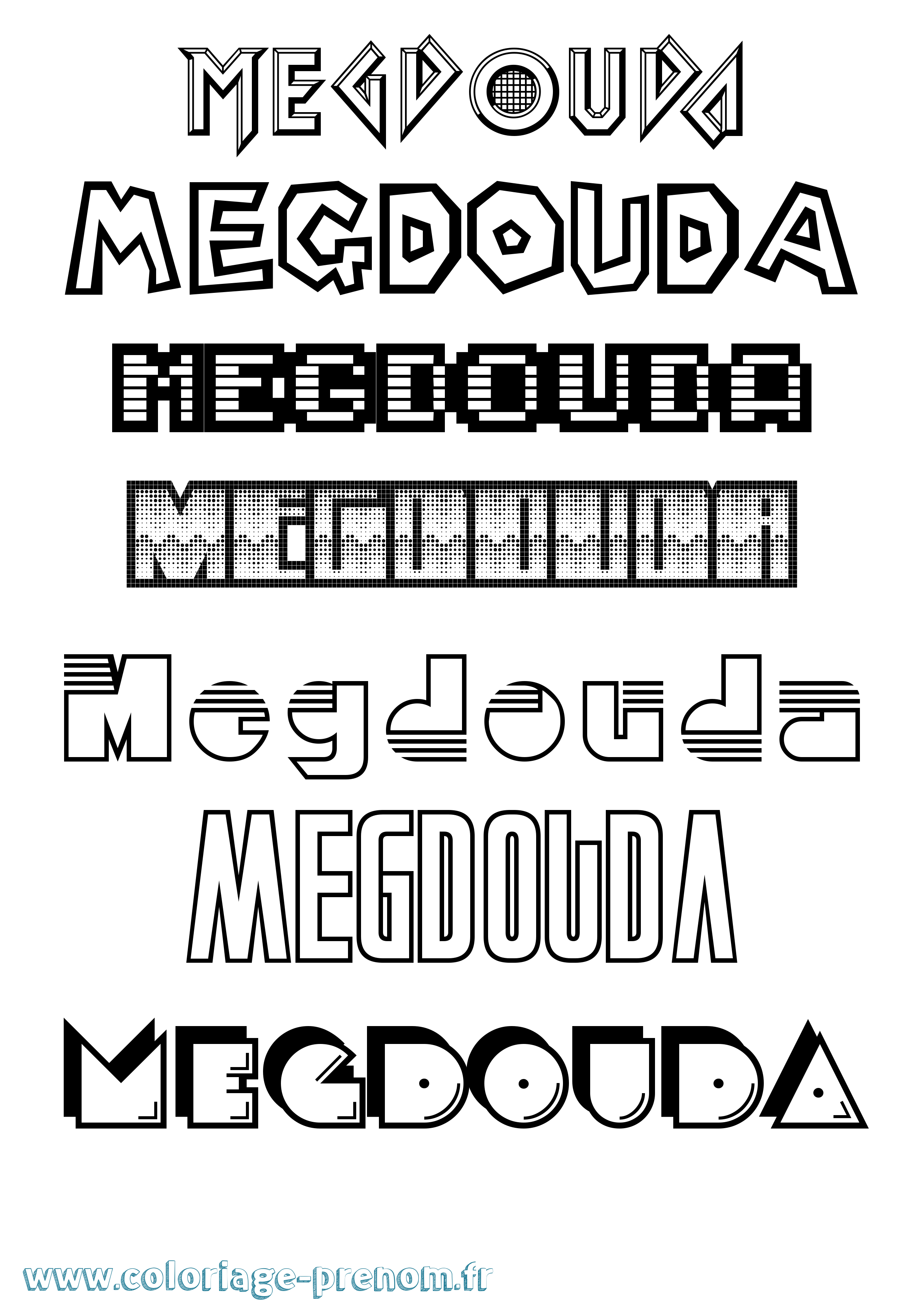 Coloriage Megdouda Jeux Vidéos Coloriage prénom Megdouda Jeux Vidéos