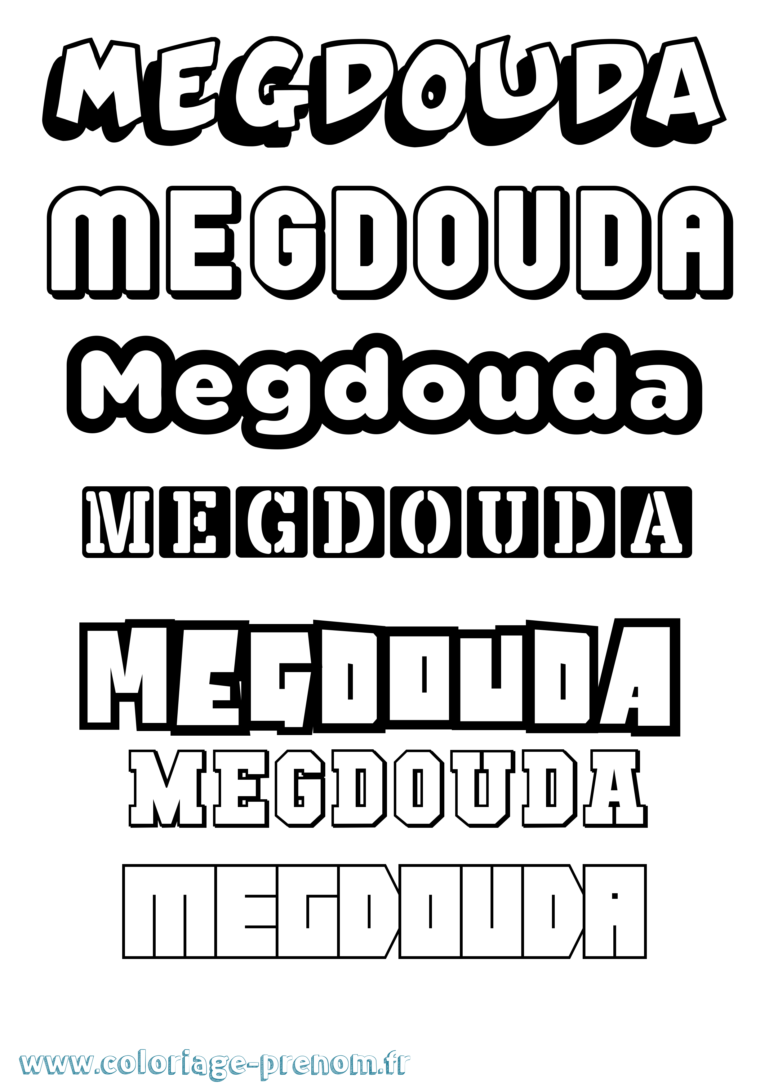 Coloriage Megdouda Simple Coloriage prénom Megdouda Simple