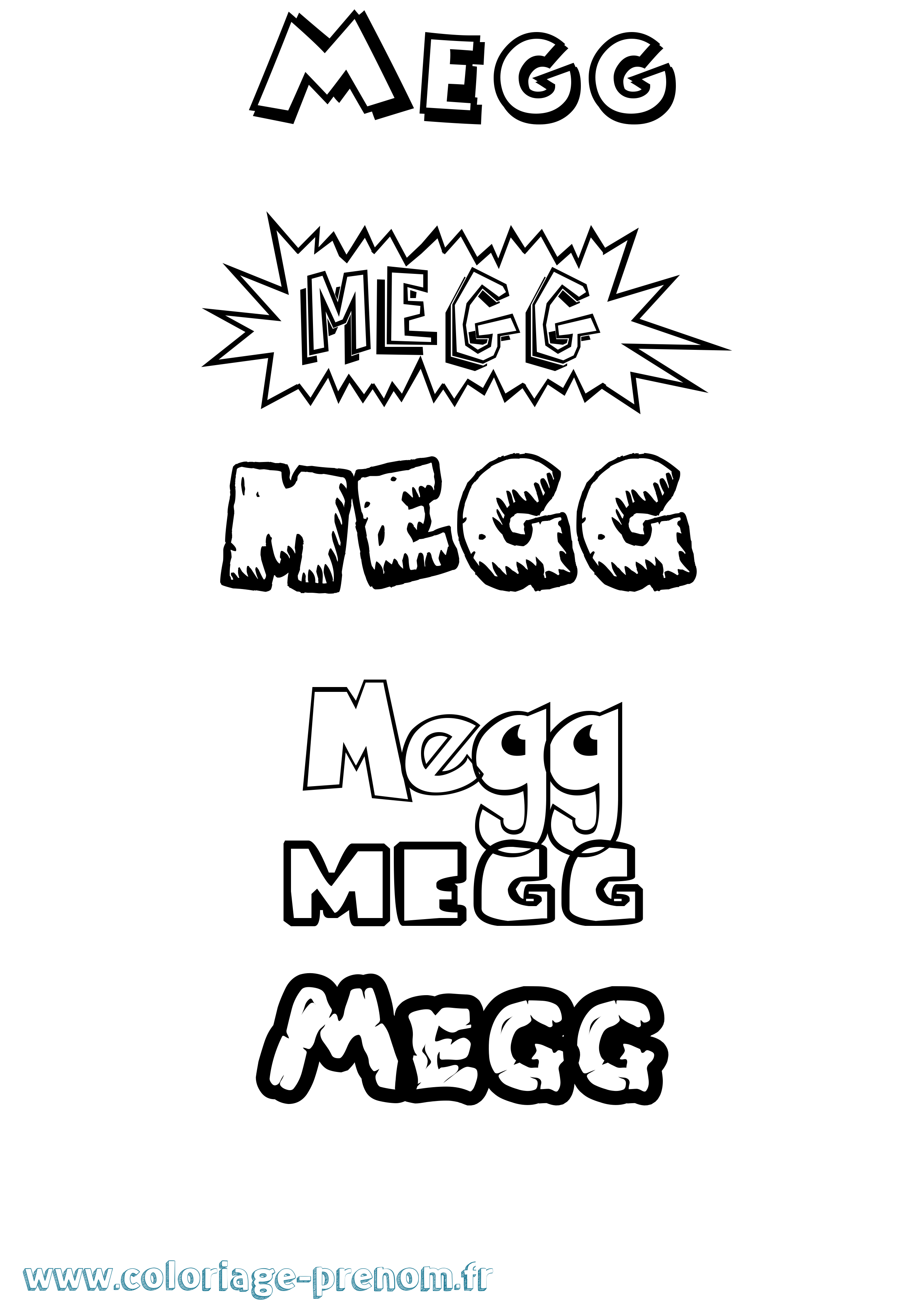 Coloriage Megg Dessin Animé Coloriage prénom Megg Dessin Animé