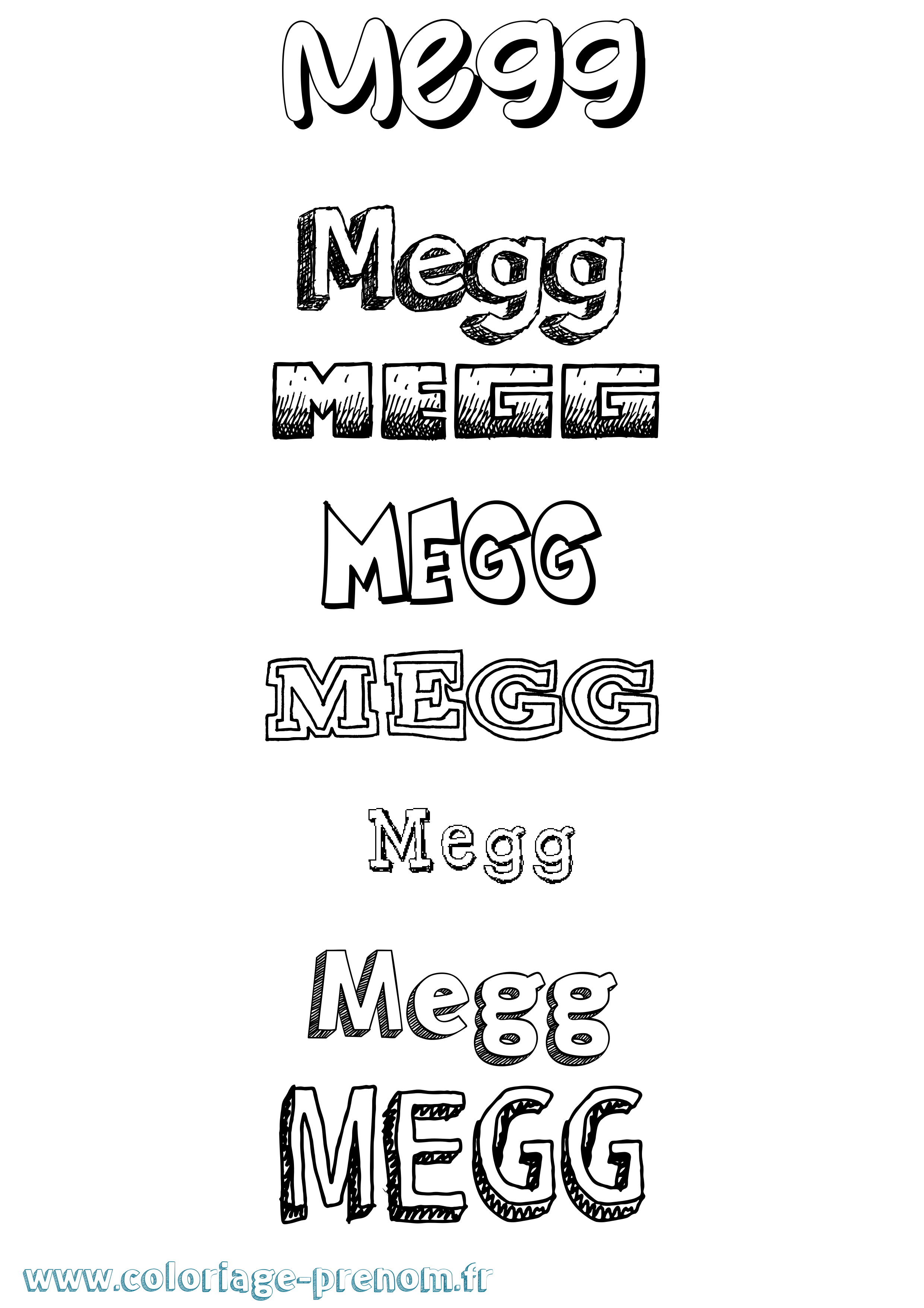 Coloriage Megg Dessiné Coloriage prénom Megg Dessiné