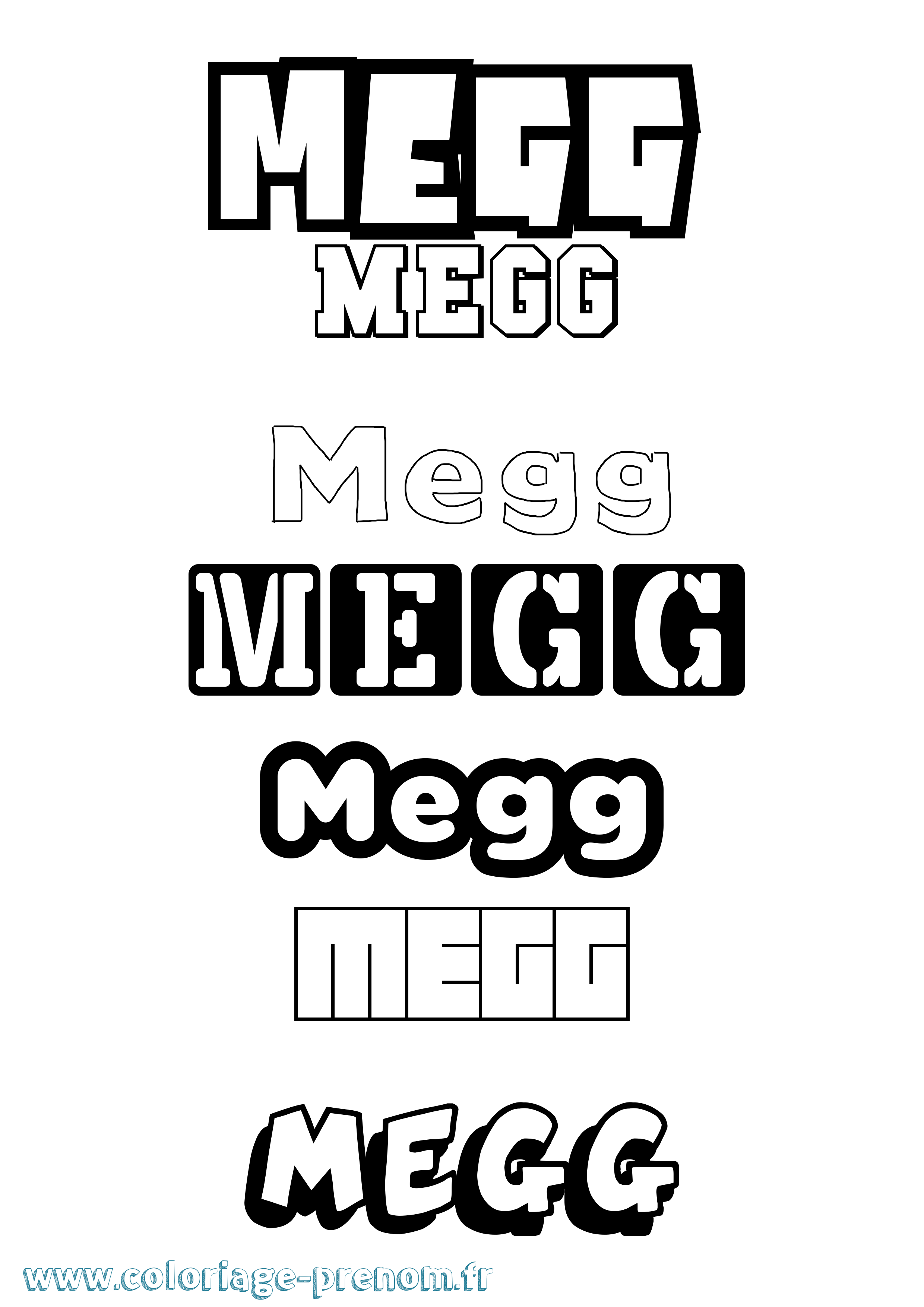 Coloriage Megg Simple Coloriage prénom Megg Simple