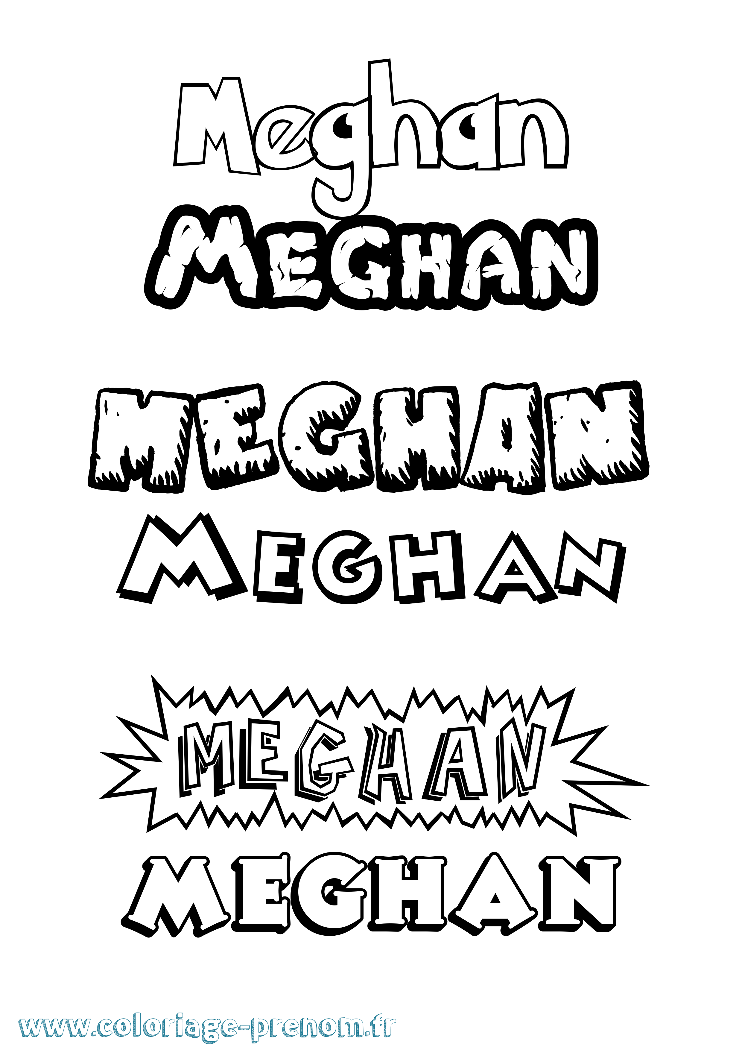 Coloriage Meghan Dessin Animé Coloriage prénom Meghan Dessin Animé