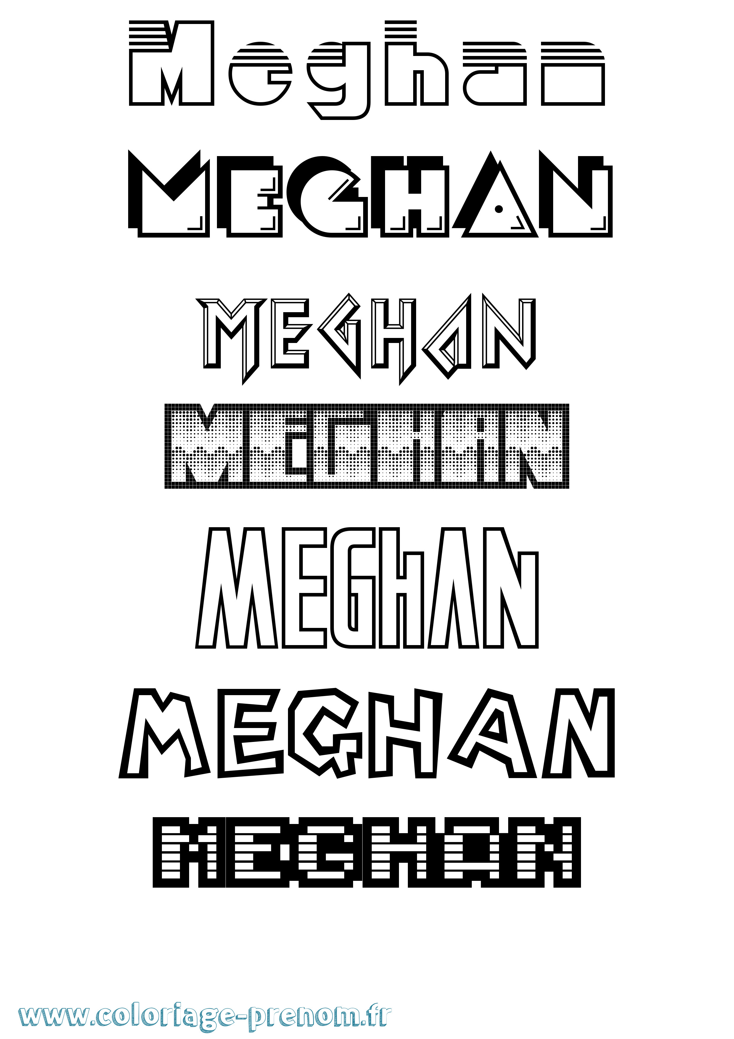 Coloriage Meghan Jeux Vidéos Coloriage prénom Meghan Jeux Vidéos