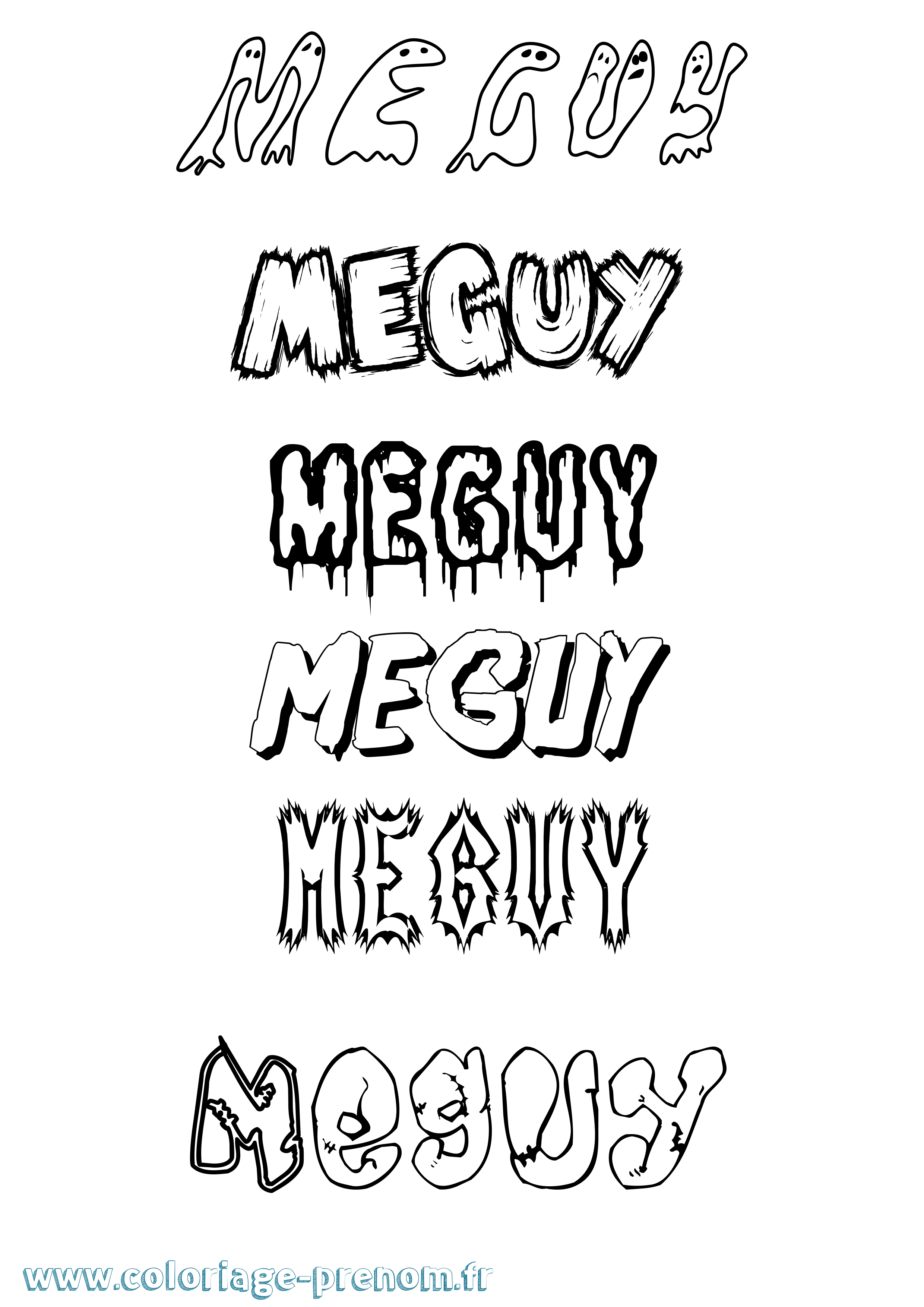 Coloriage Meguy Frisson Coloriage prénom Meguy Frisson