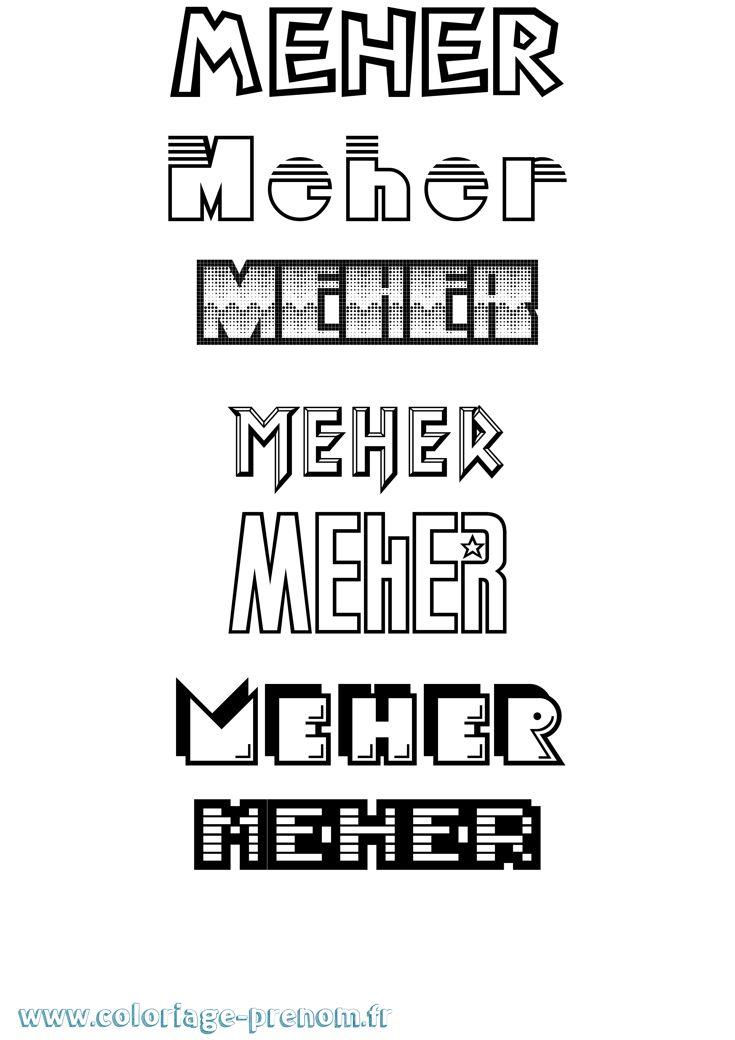 Coloriage Meher Jeux Vidéos Coloriage prénom Meher Jeux Vidéos