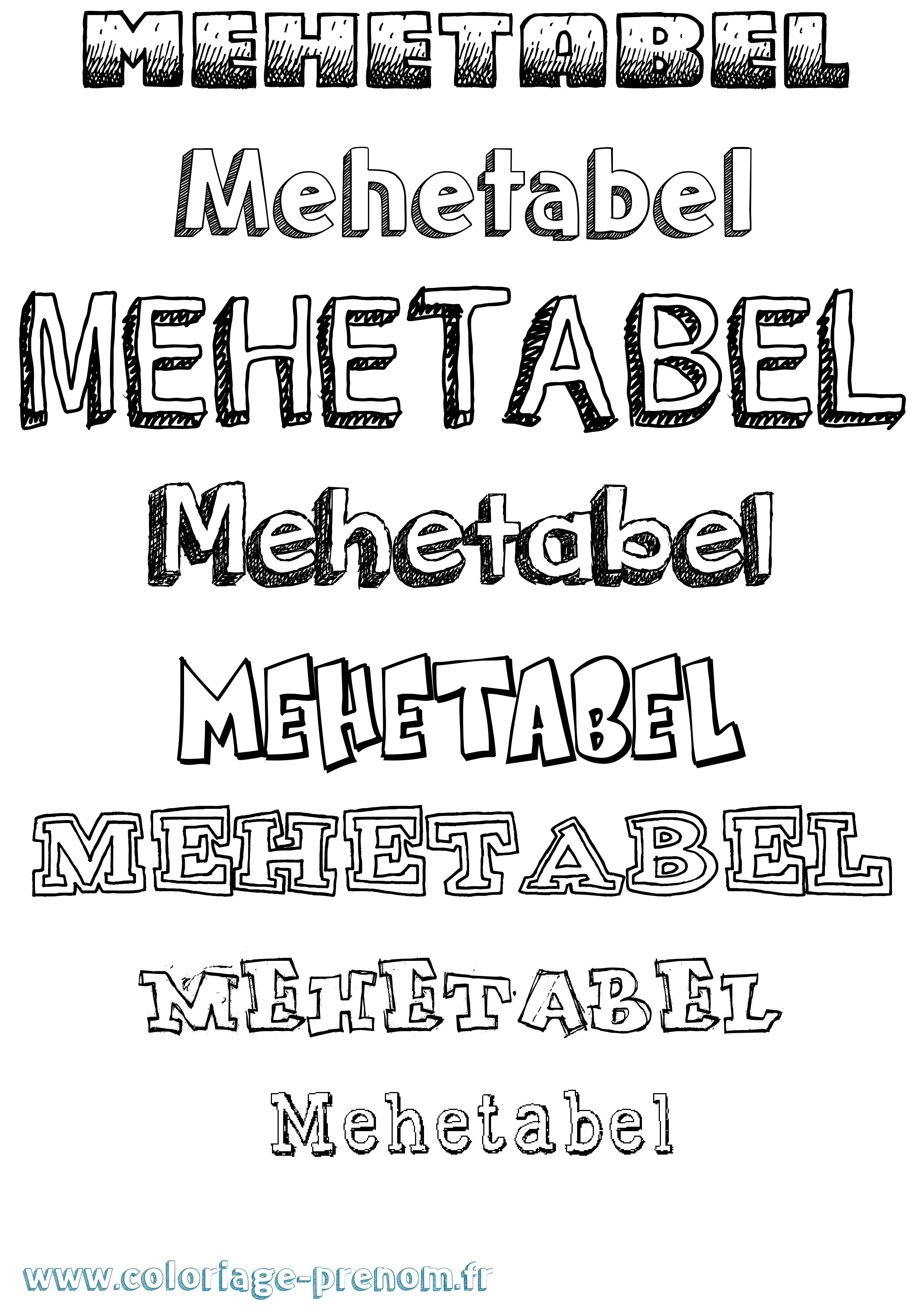 Coloriage Mehetabel Dessiné Coloriage prénom Mehetabel Dessiné