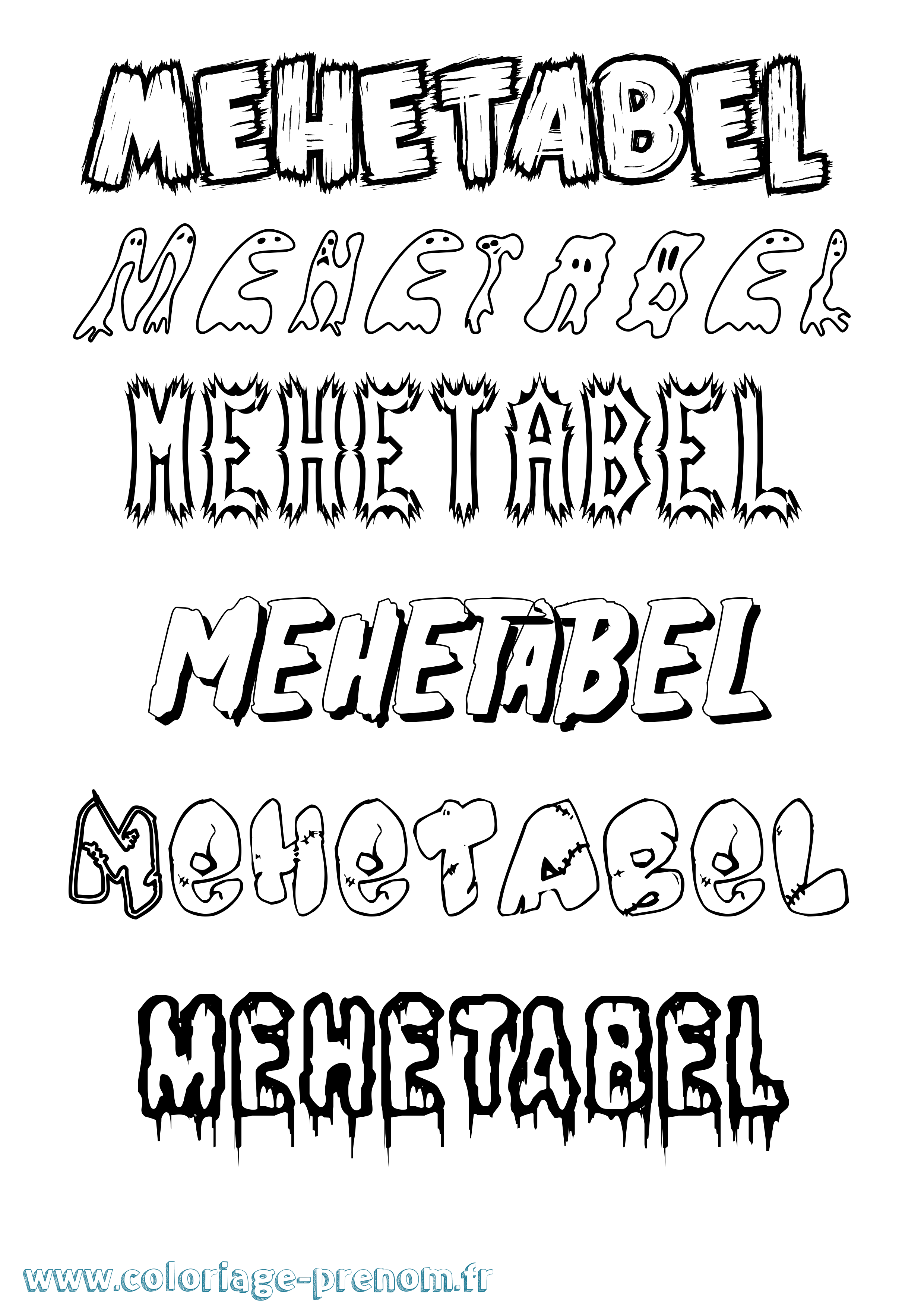 Coloriage Mehetabel Frisson Coloriage prénom Mehetabel Frisson