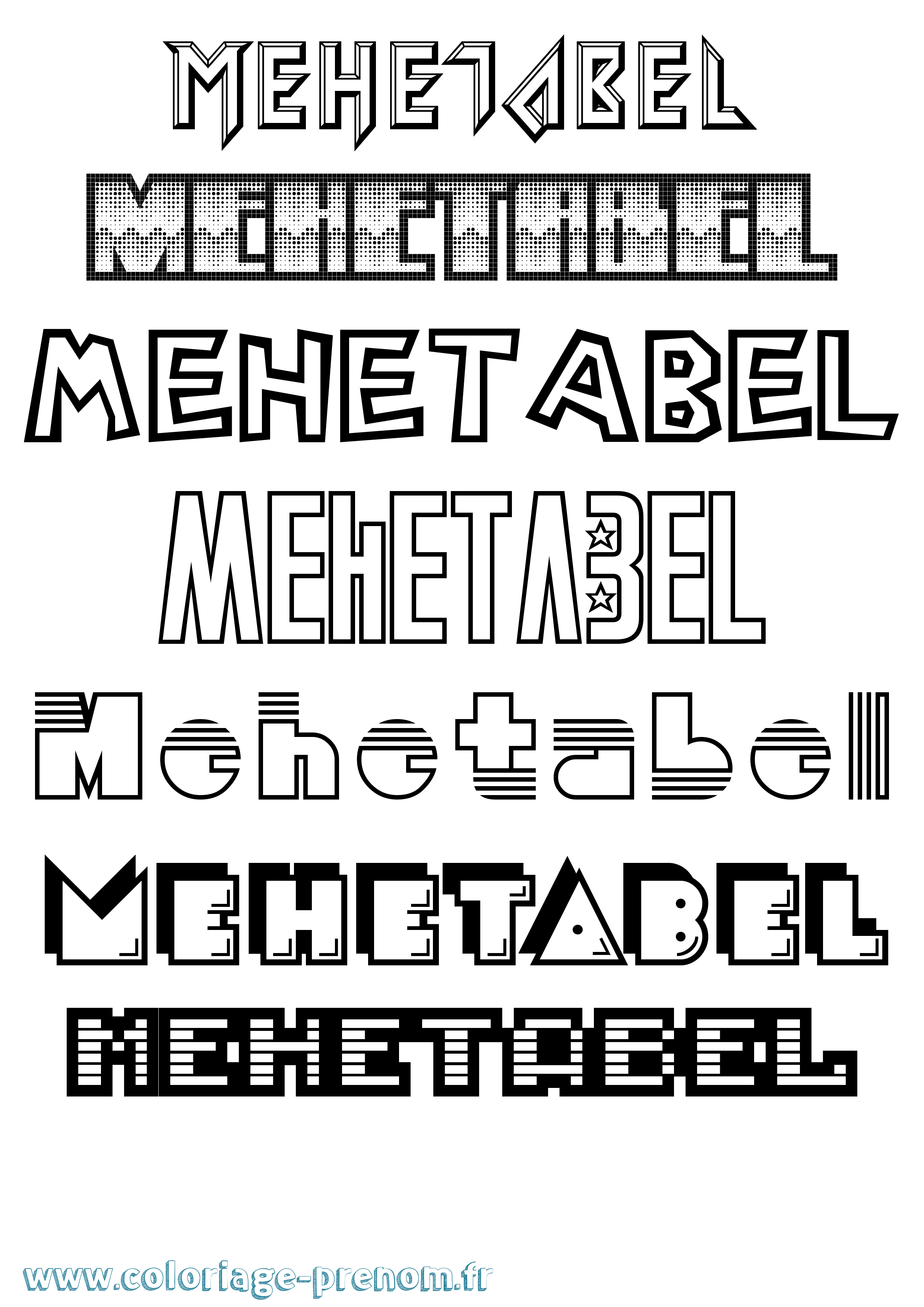Coloriage Mehetabel Jeux Vidéos Coloriage prénom Mehetabel Jeux Vidéos