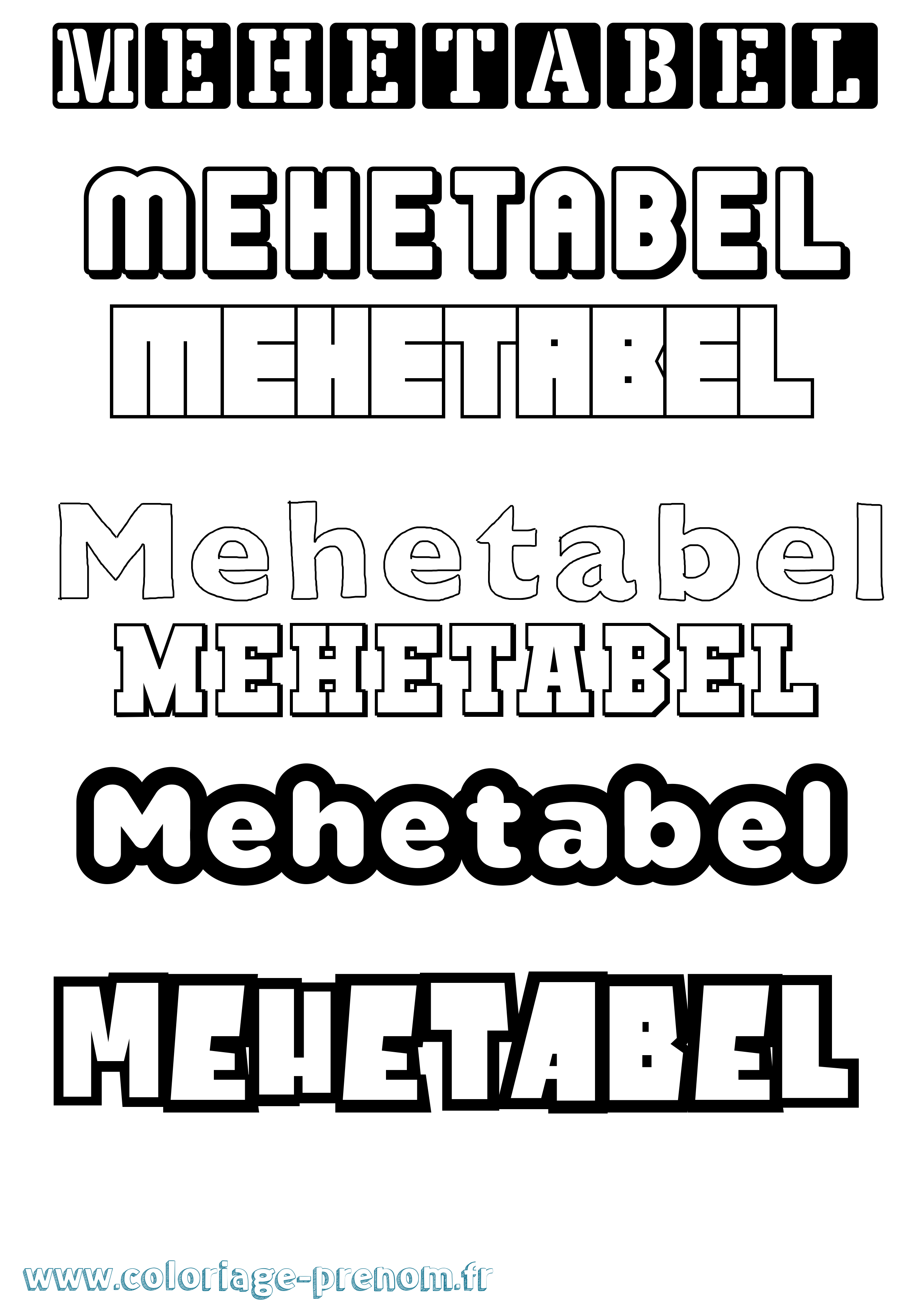 Coloriage Mehetabel Simple Coloriage prénom Mehetabel Simple