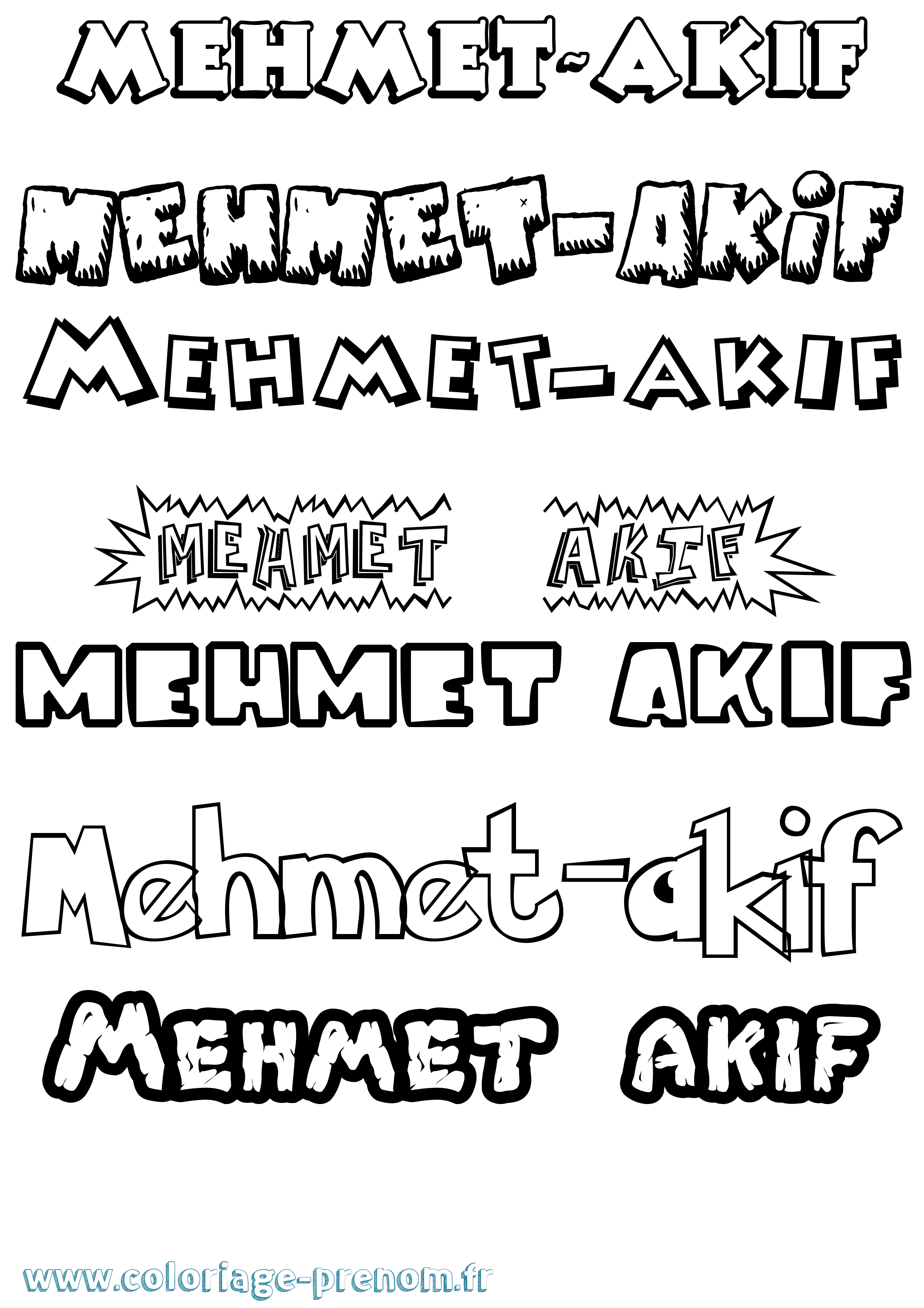 Coloriage Mehmet-Akif Dessin Animé Coloriage prénom Mehmet-Akif Dessin Animé