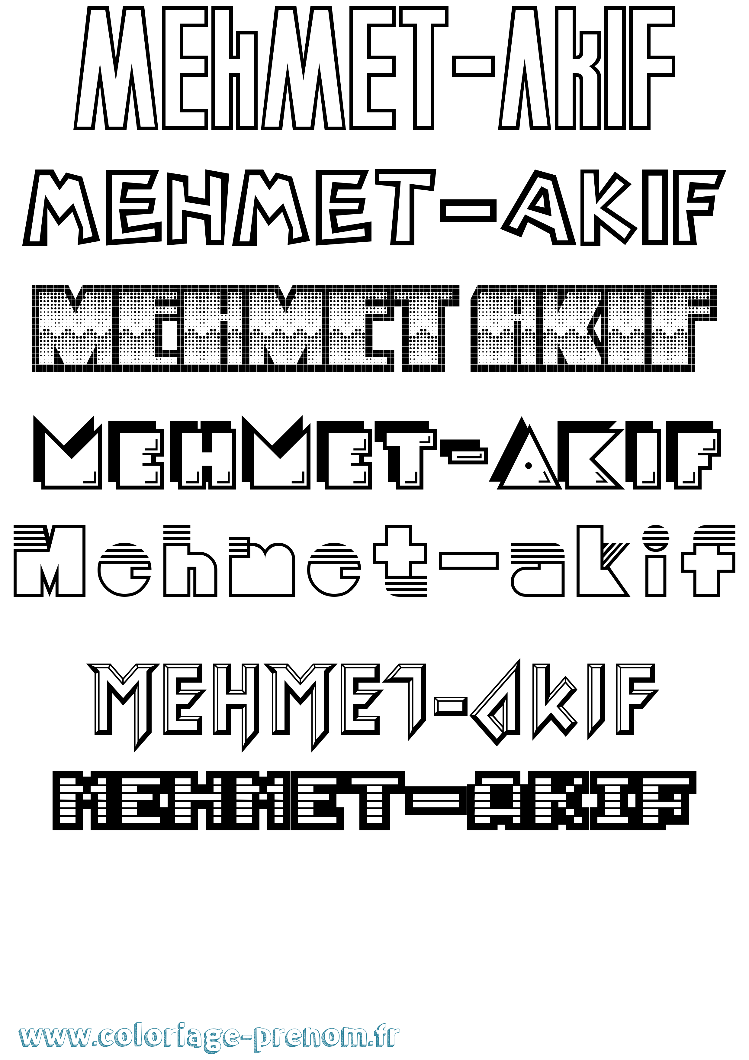 Coloriage Mehmet-Akif Jeux Vidéos Coloriage prénom Mehmet-Akif Jeux Vidéos