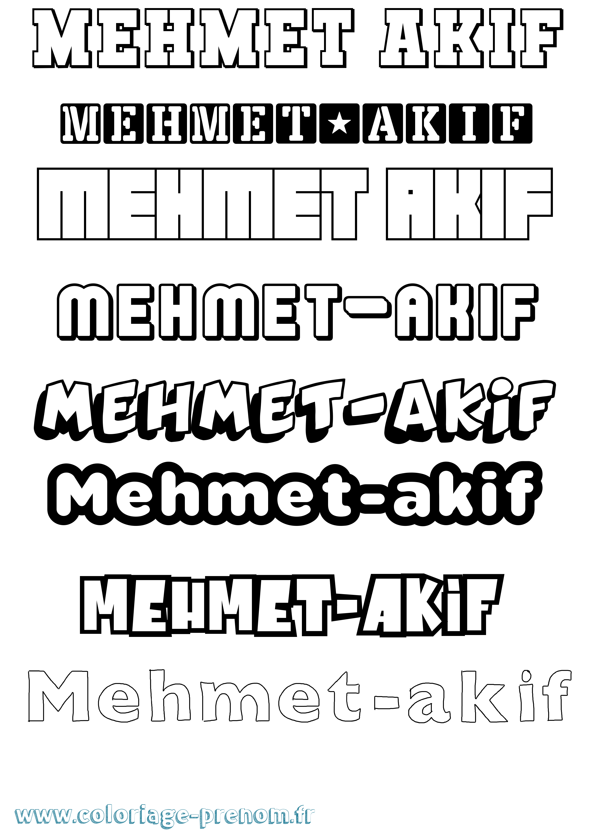 Coloriage Mehmet-Akif Simple Coloriage prénom Mehmet-Akif Simple