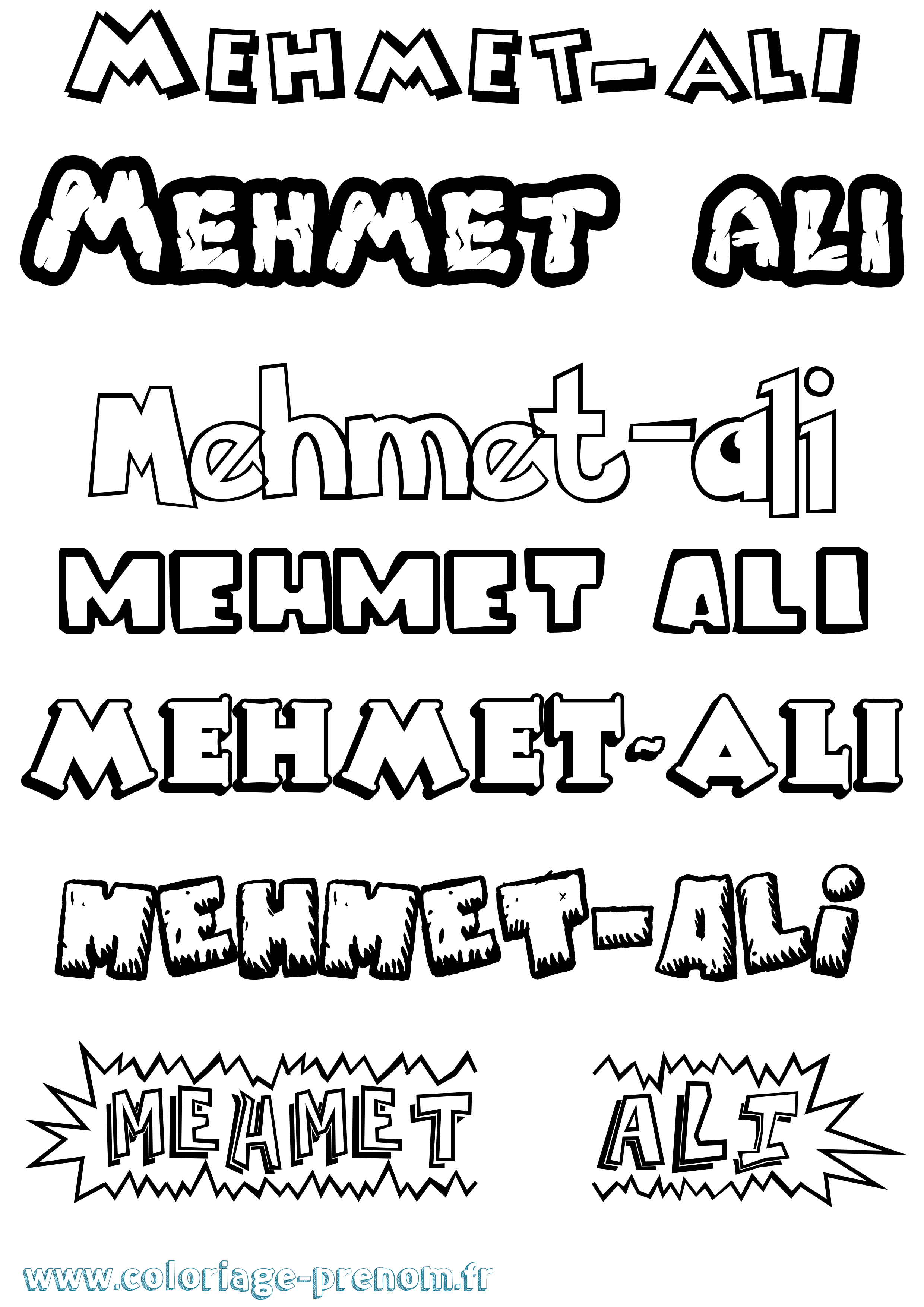 Coloriage Mehmet-Ali Dessin Animé Coloriage prénom Mehmet-Ali Dessin Animé