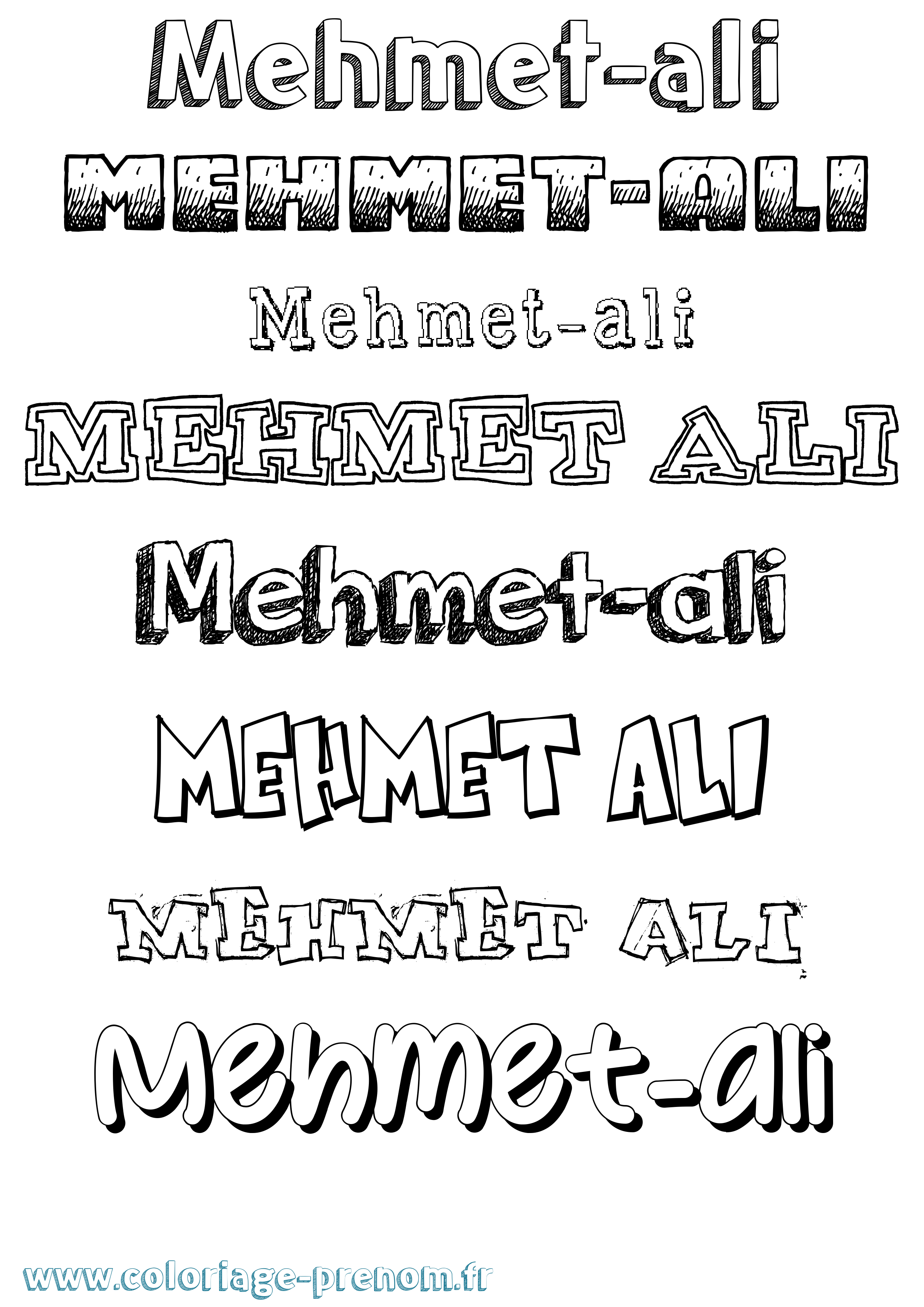 Coloriage Mehmet-Ali Dessiné Coloriage prénom Mehmet-Ali Dessiné