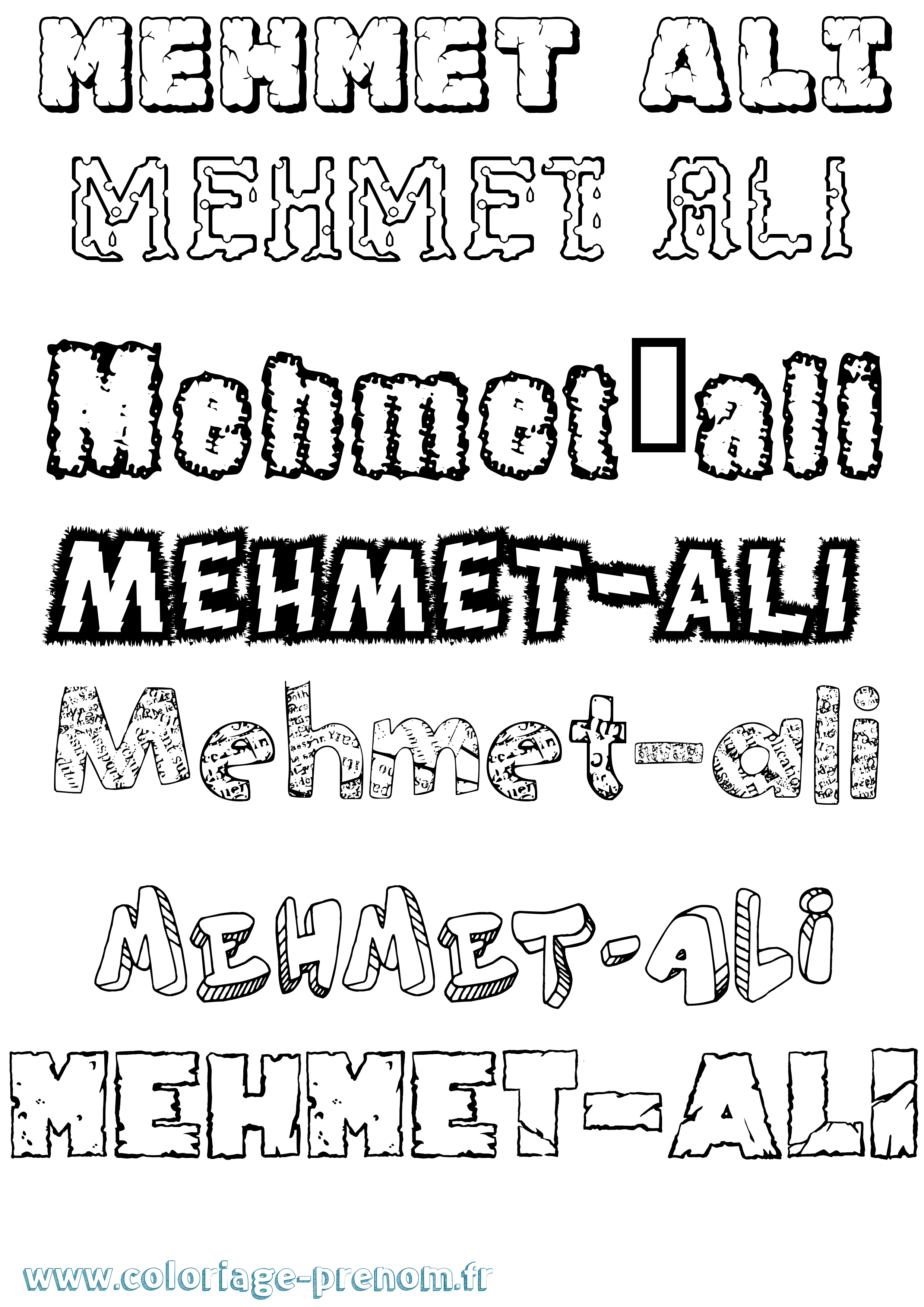 Coloriage Mehmet-Ali Destructuré Coloriage prénom Mehmet-Ali Destructuré