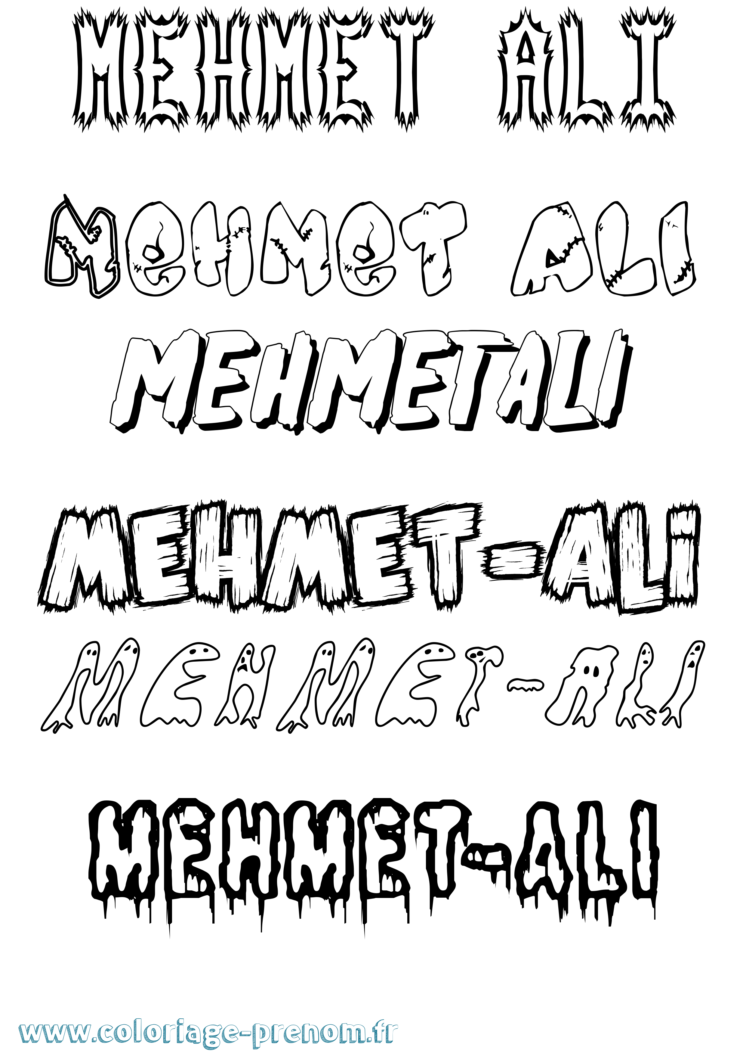 Coloriage Mehmet-Ali Frisson Coloriage prénom Mehmet-Ali Frisson