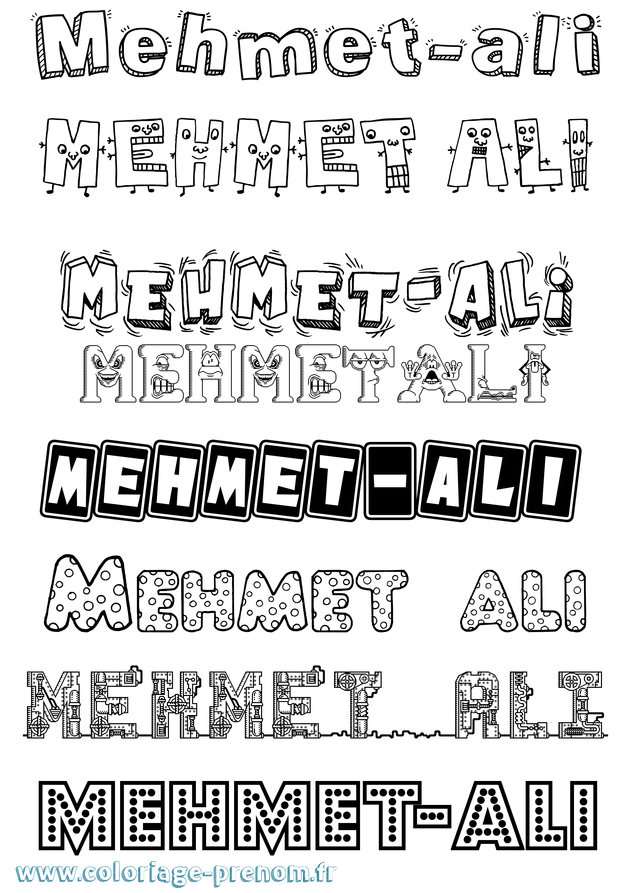 Coloriage Mehmet-Ali Fun Coloriage prénom Mehmet-Ali Fun