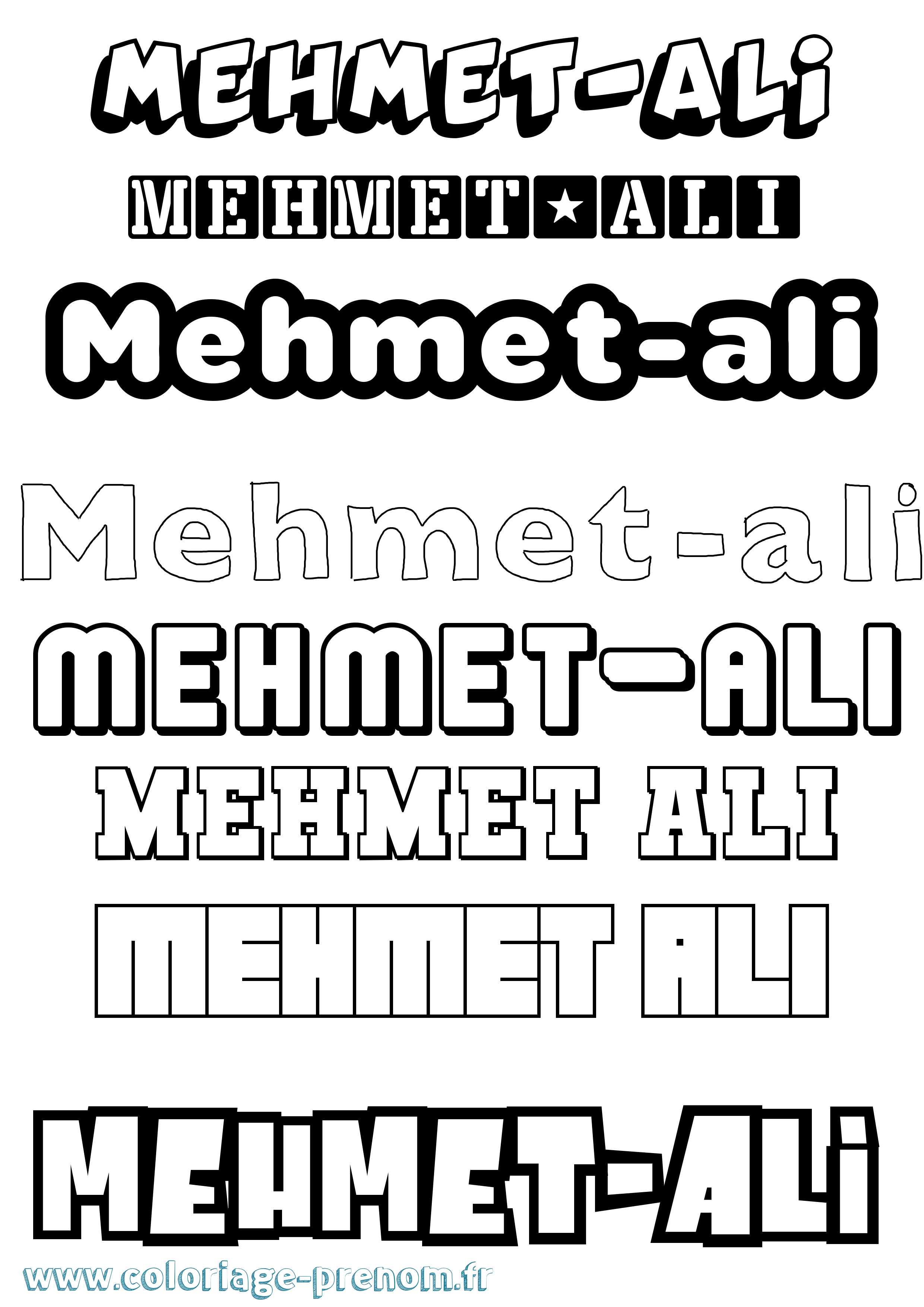 Coloriage Mehmet-Ali Simple Coloriage prénom Mehmet-Ali Simple