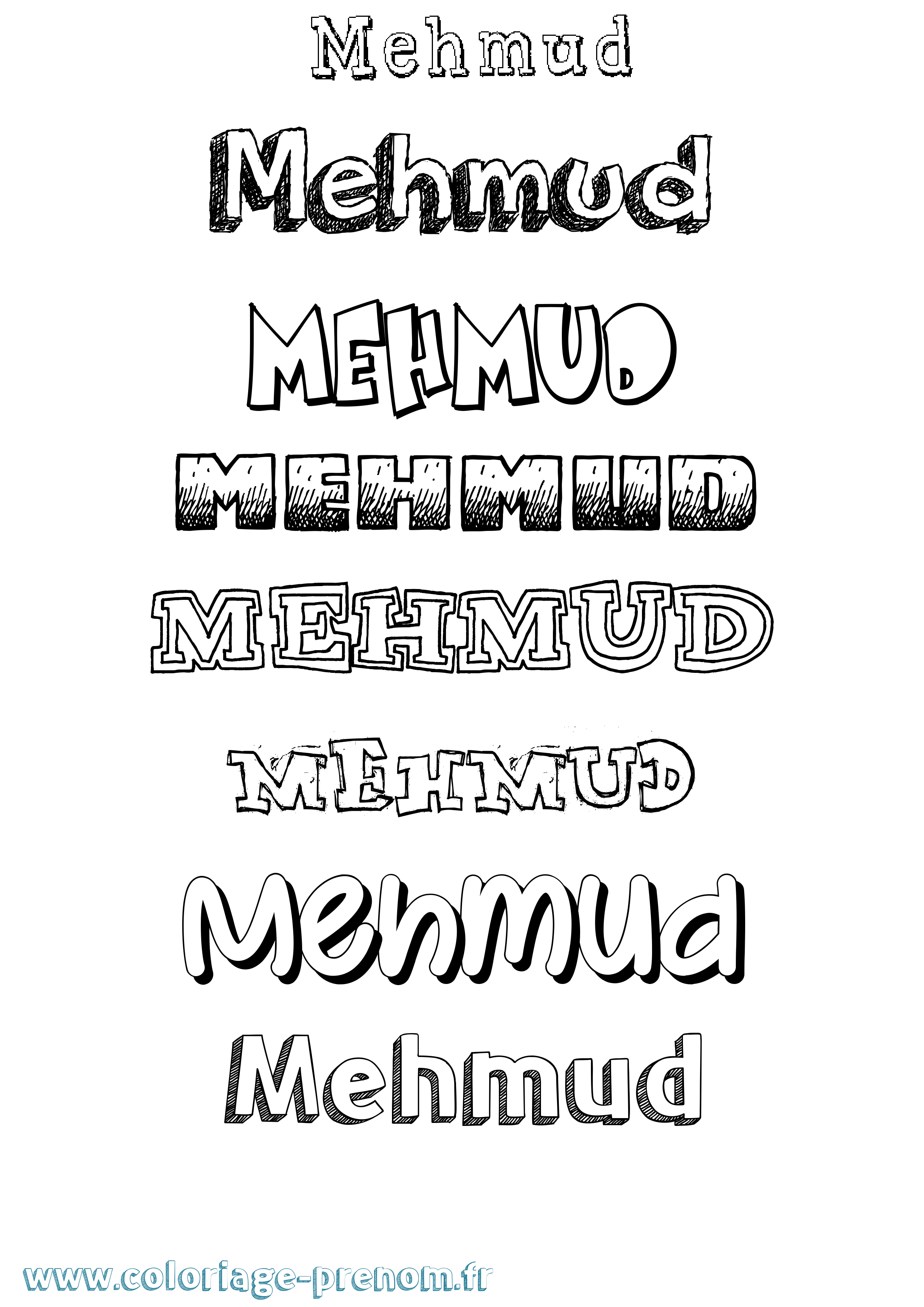Coloriage Mehmud Dessiné Coloriage prénom Mehmud Dessiné