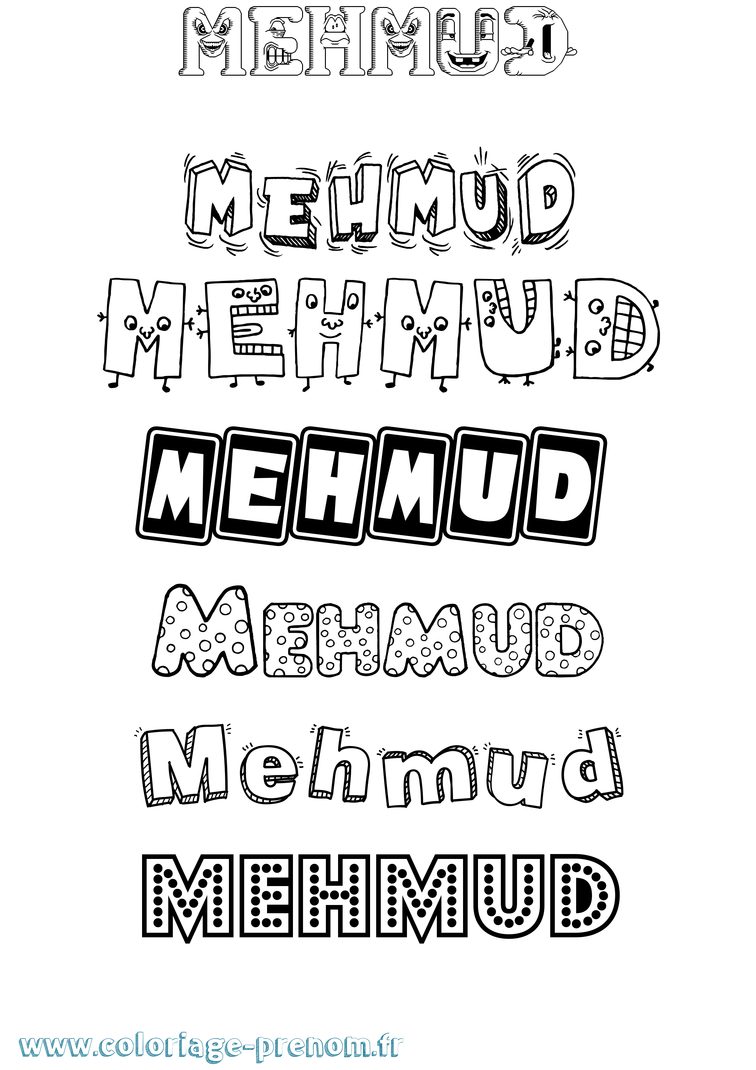 Coloriage Mehmud Fun Coloriage prénom Mehmud Fun