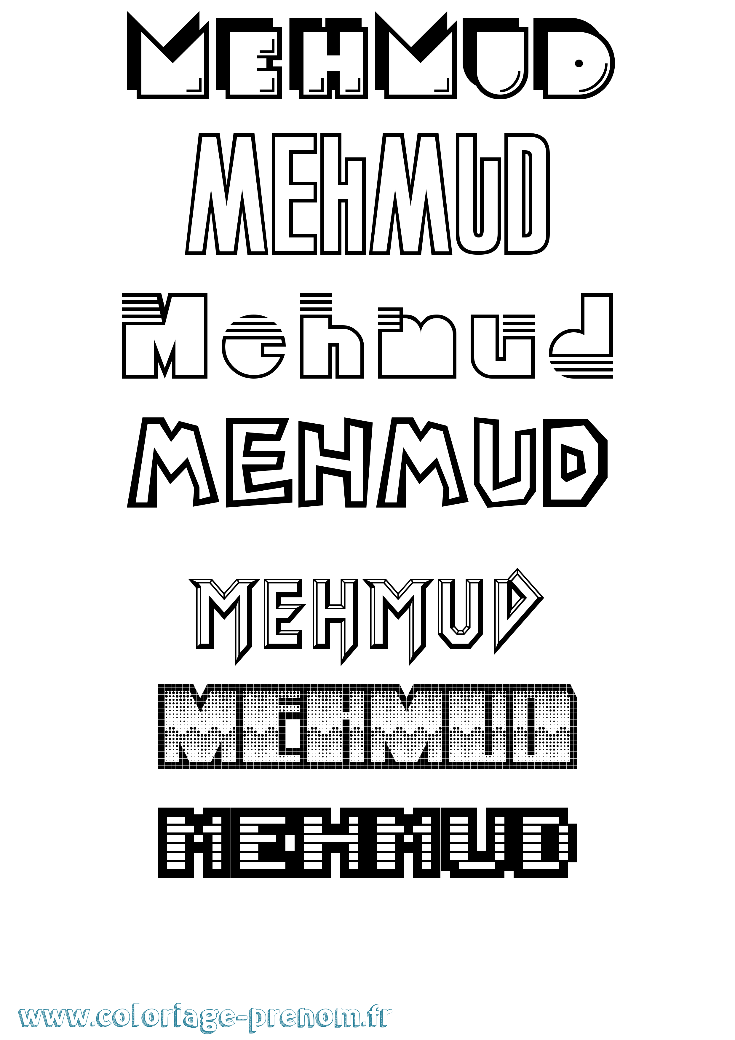 Coloriage Mehmud Jeux Vidéos Coloriage prénom Mehmud Jeux Vidéos