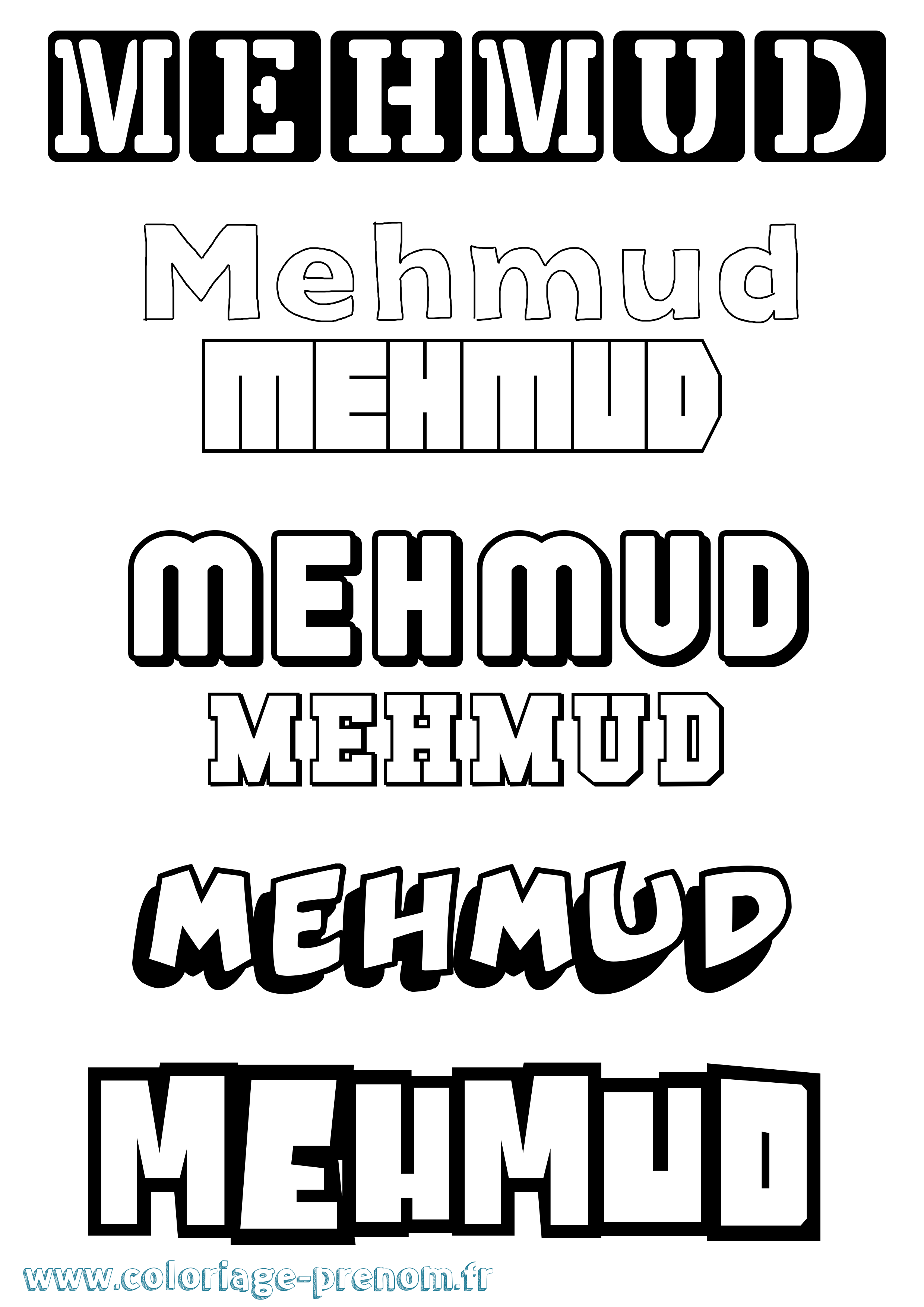 Coloriage Mehmud Simple Coloriage prénom Mehmud Simple