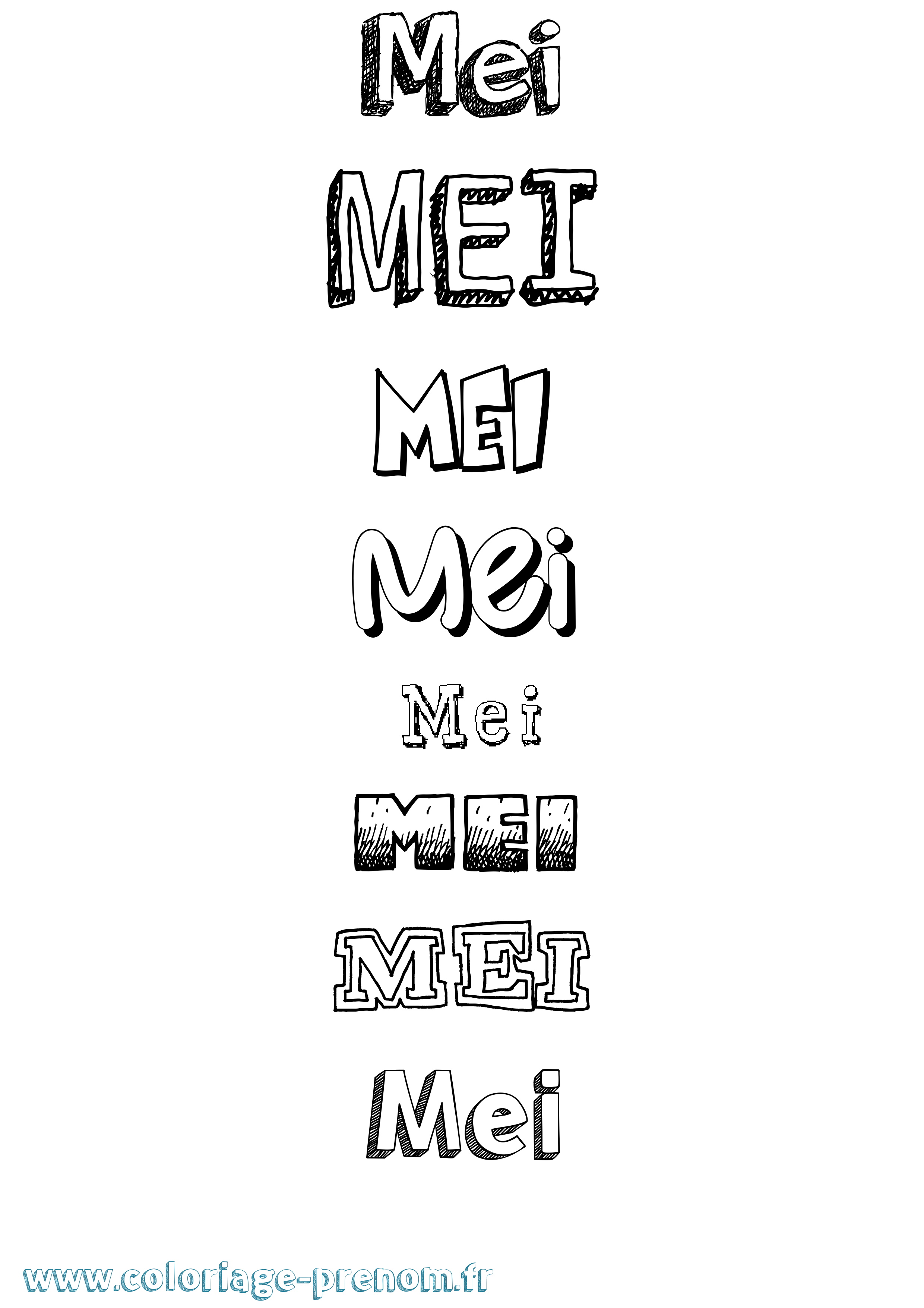 Coloriage Mei Dessiné Coloriage prénom Mei Dessiné