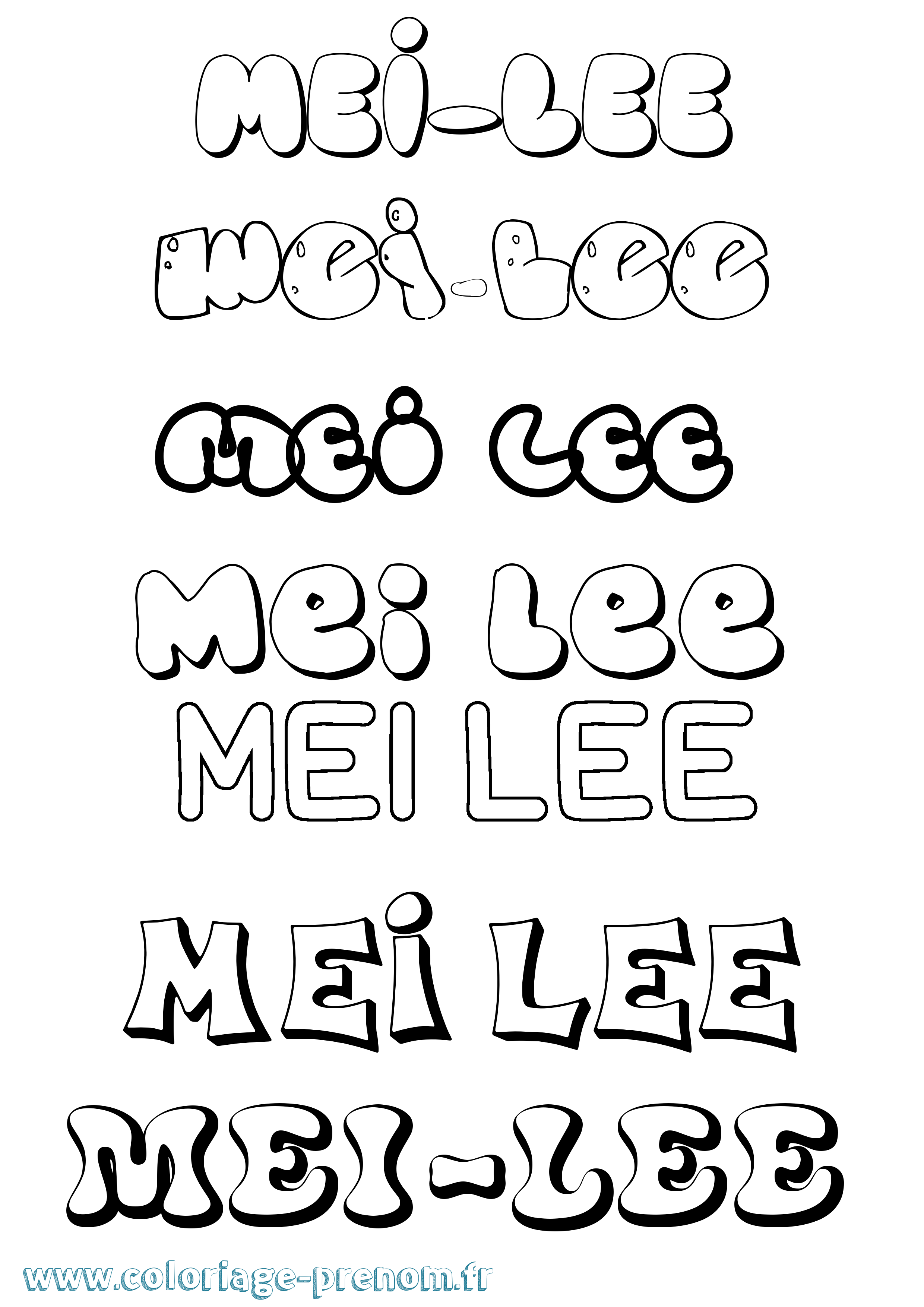 Coloriage Mei-Lee Bubble Coloriage prénom Mei-Lee Bubble