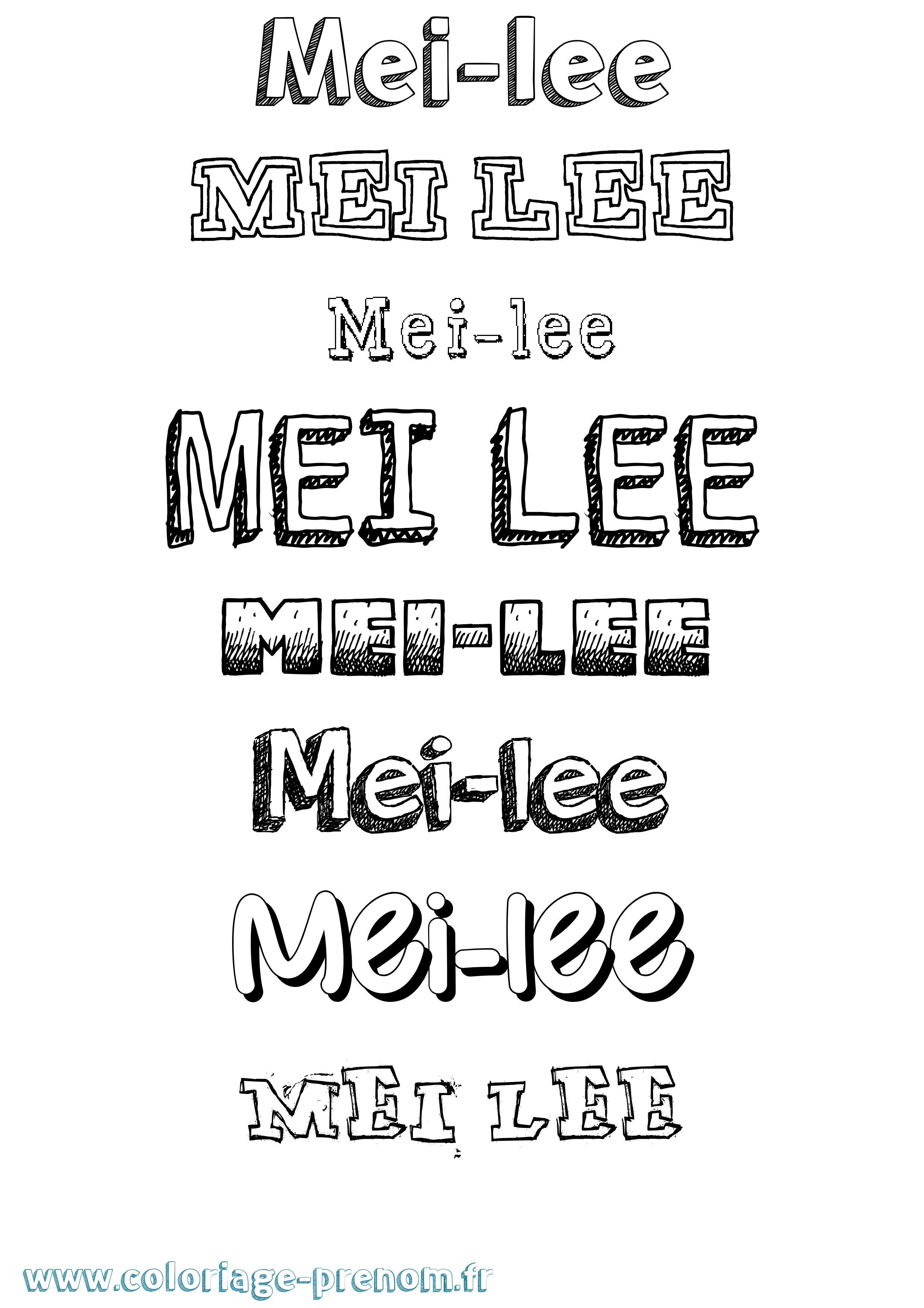 Coloriage Mei-Lee Dessiné Coloriage prénom Mei-Lee Dessiné