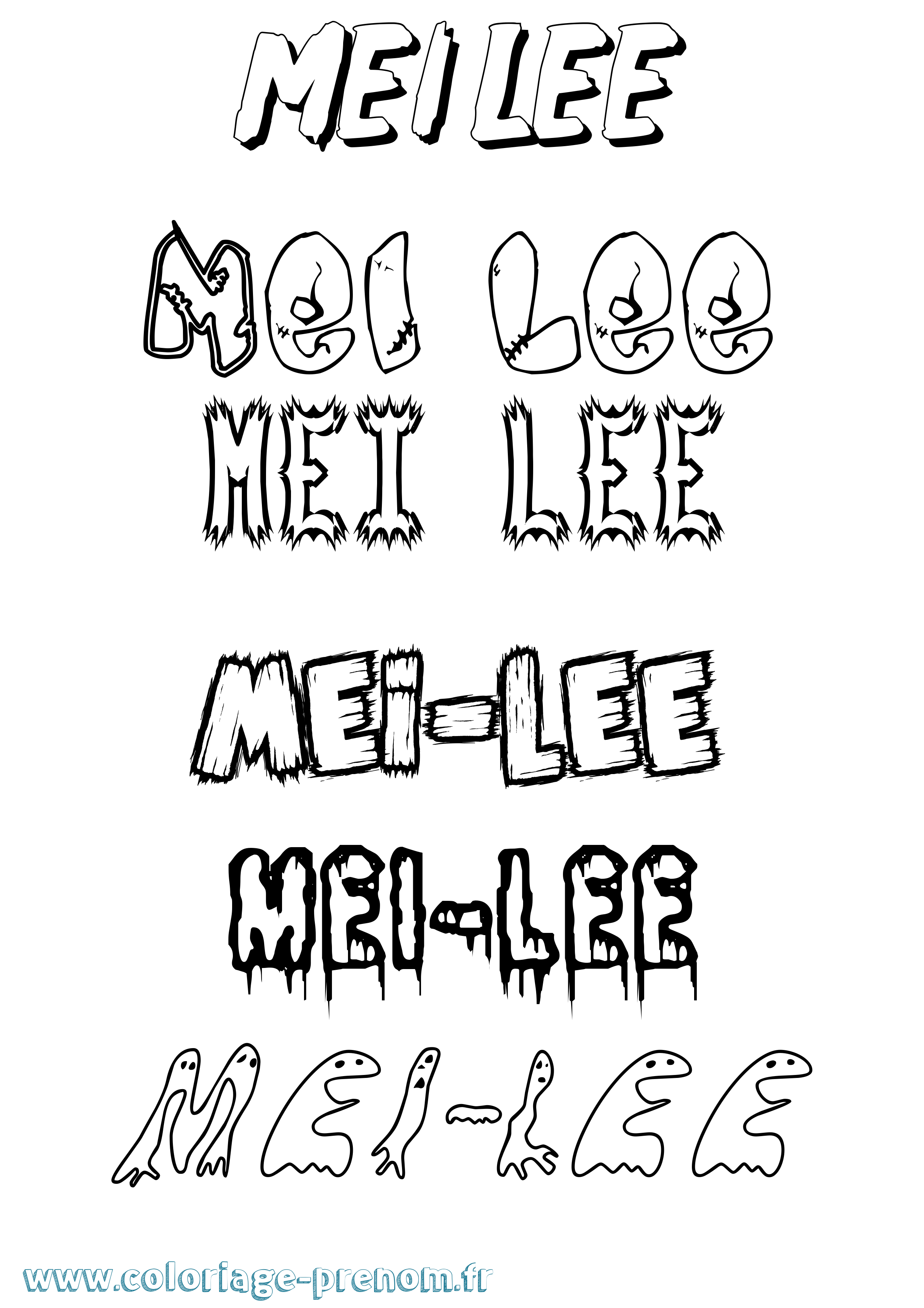Coloriage Mei-Lee Frisson Coloriage prénom Mei-Lee Frisson
