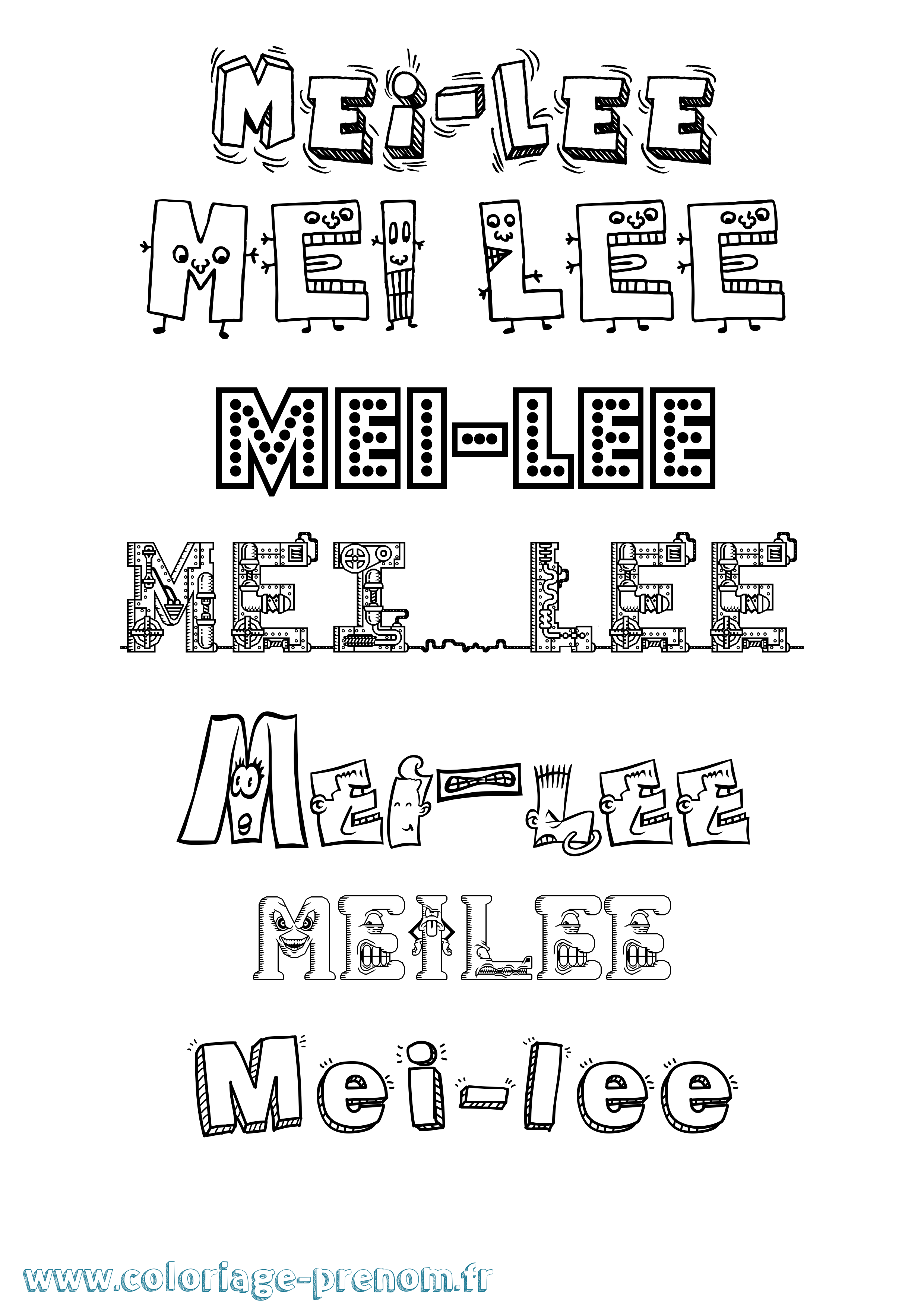 Coloriage Mei-Lee Fun Coloriage prénom Mei-Lee Fun