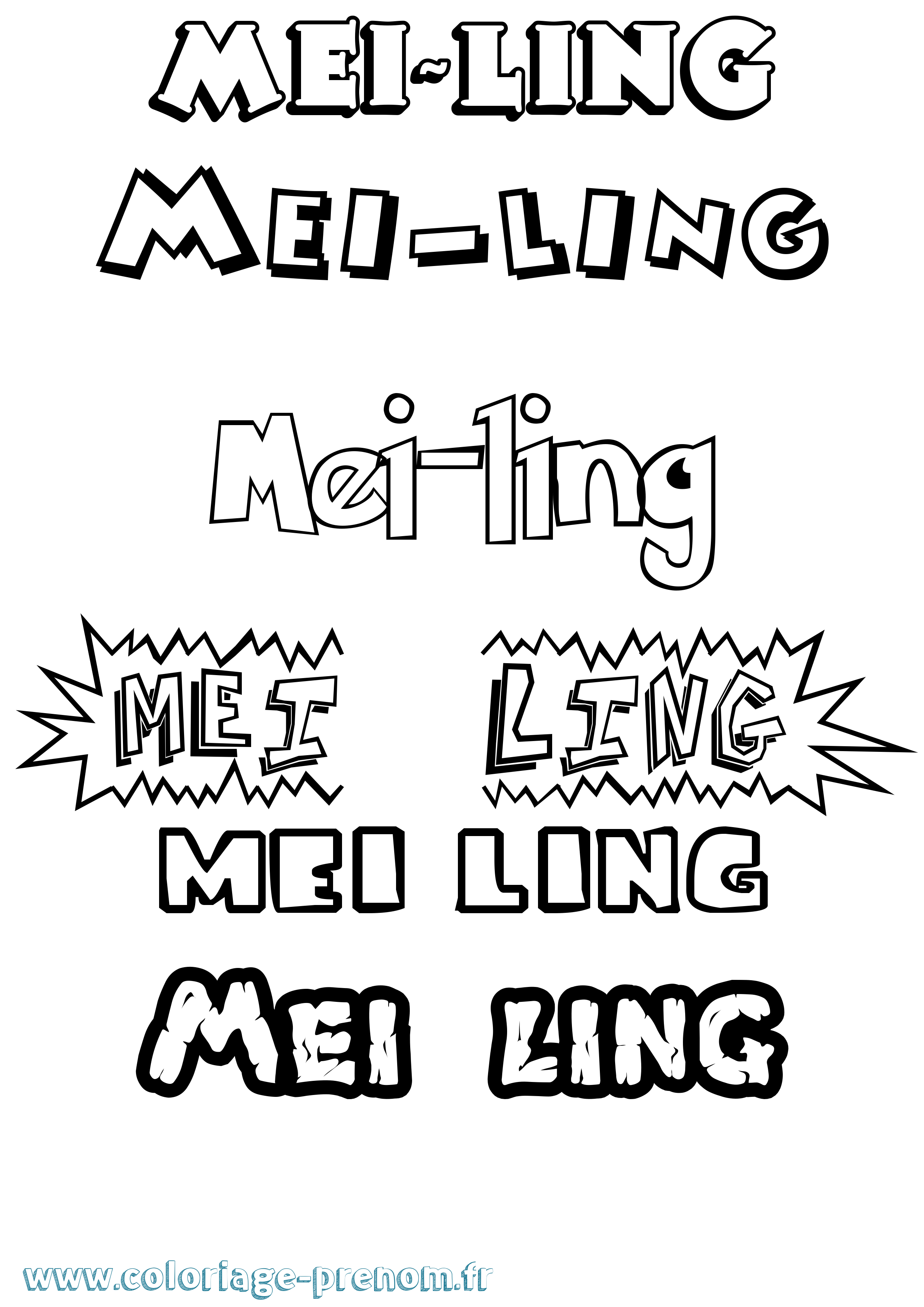 Coloriage Mei-Ling Dessin Animé Coloriage prénom Mei-Ling Dessin Animé