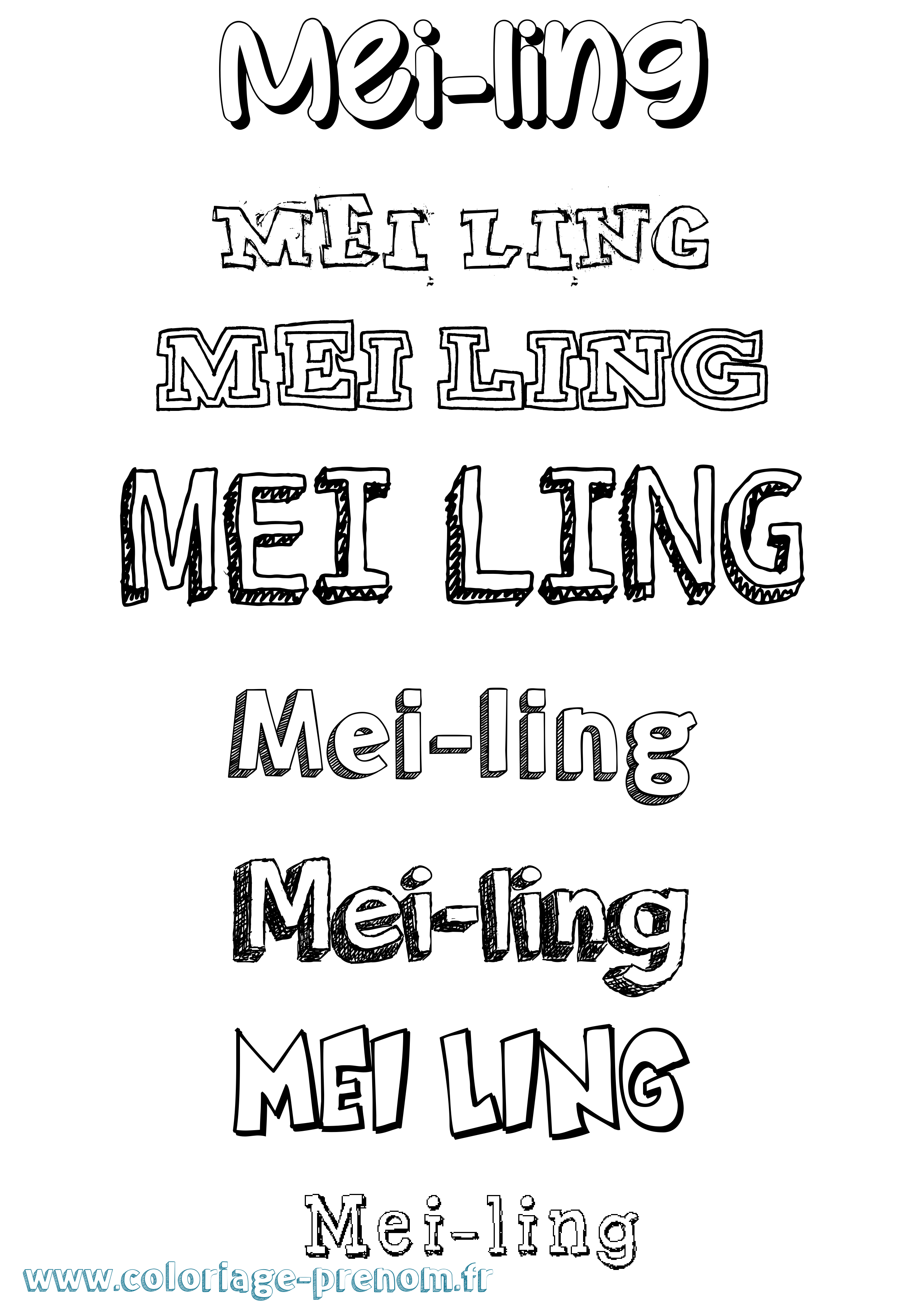 Coloriage Mei-Ling Dessiné Coloriage prénom Mei-Ling Dessiné