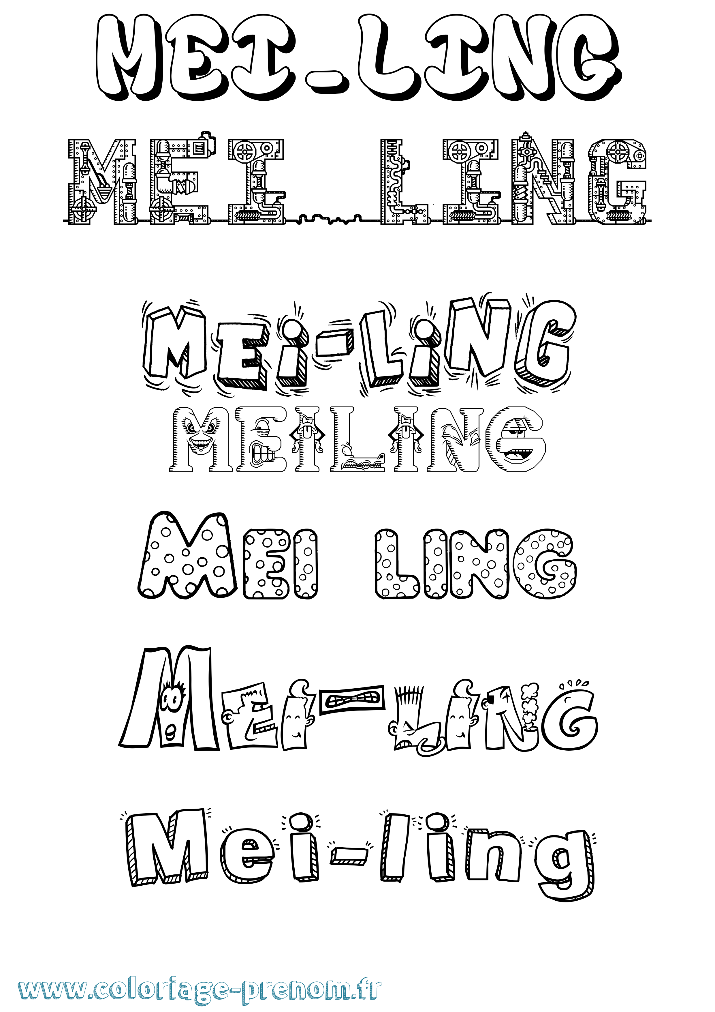 Coloriage Mei-Ling Fun Coloriage prénom Mei-Ling Fun