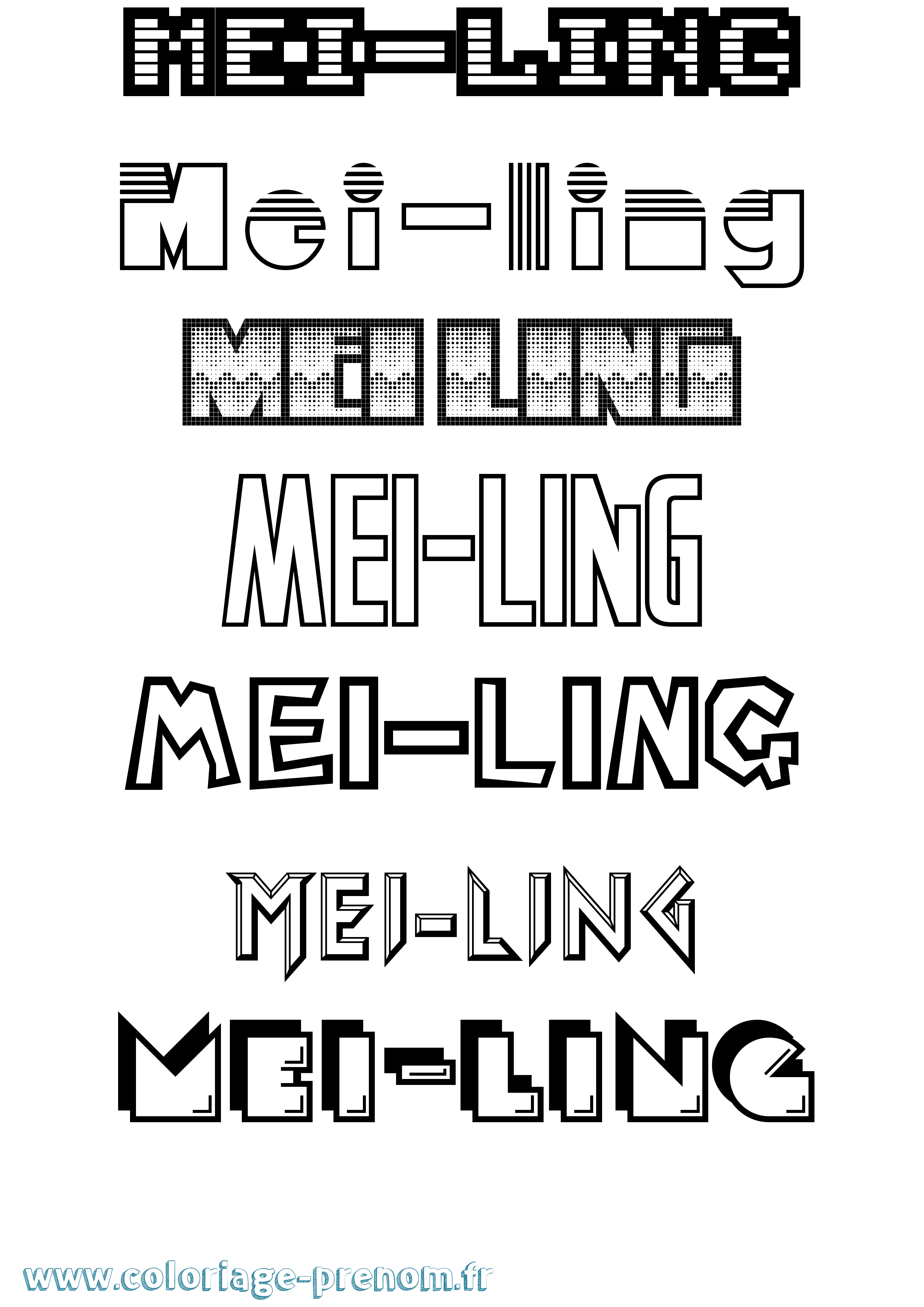 Coloriage Mei-Ling Jeux Vidéos Coloriage prénom Mei-Ling Jeux Vidéos