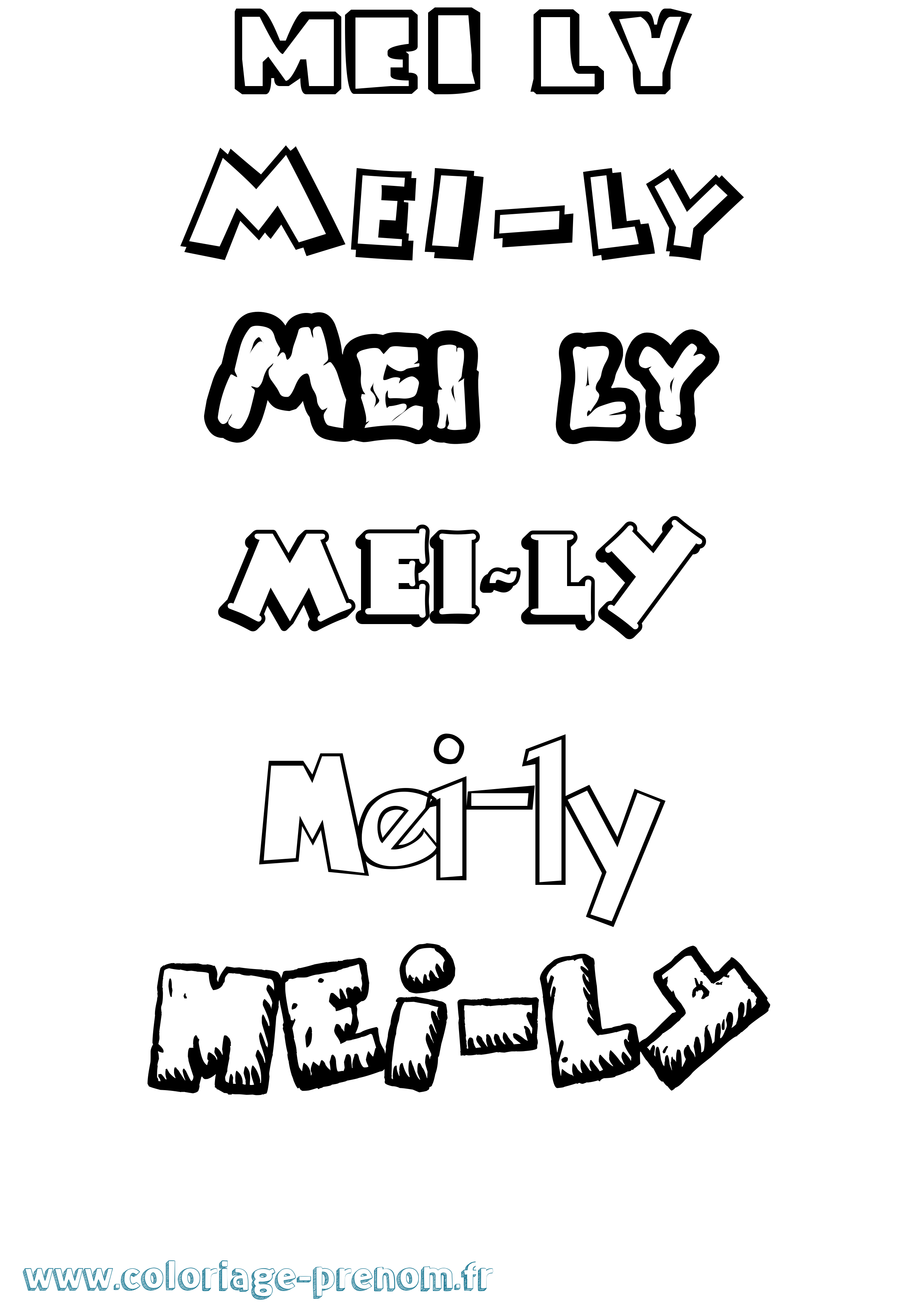 Coloriage Mei-Ly Dessin Animé Coloriage prénom Mei-Ly Dessin Animé