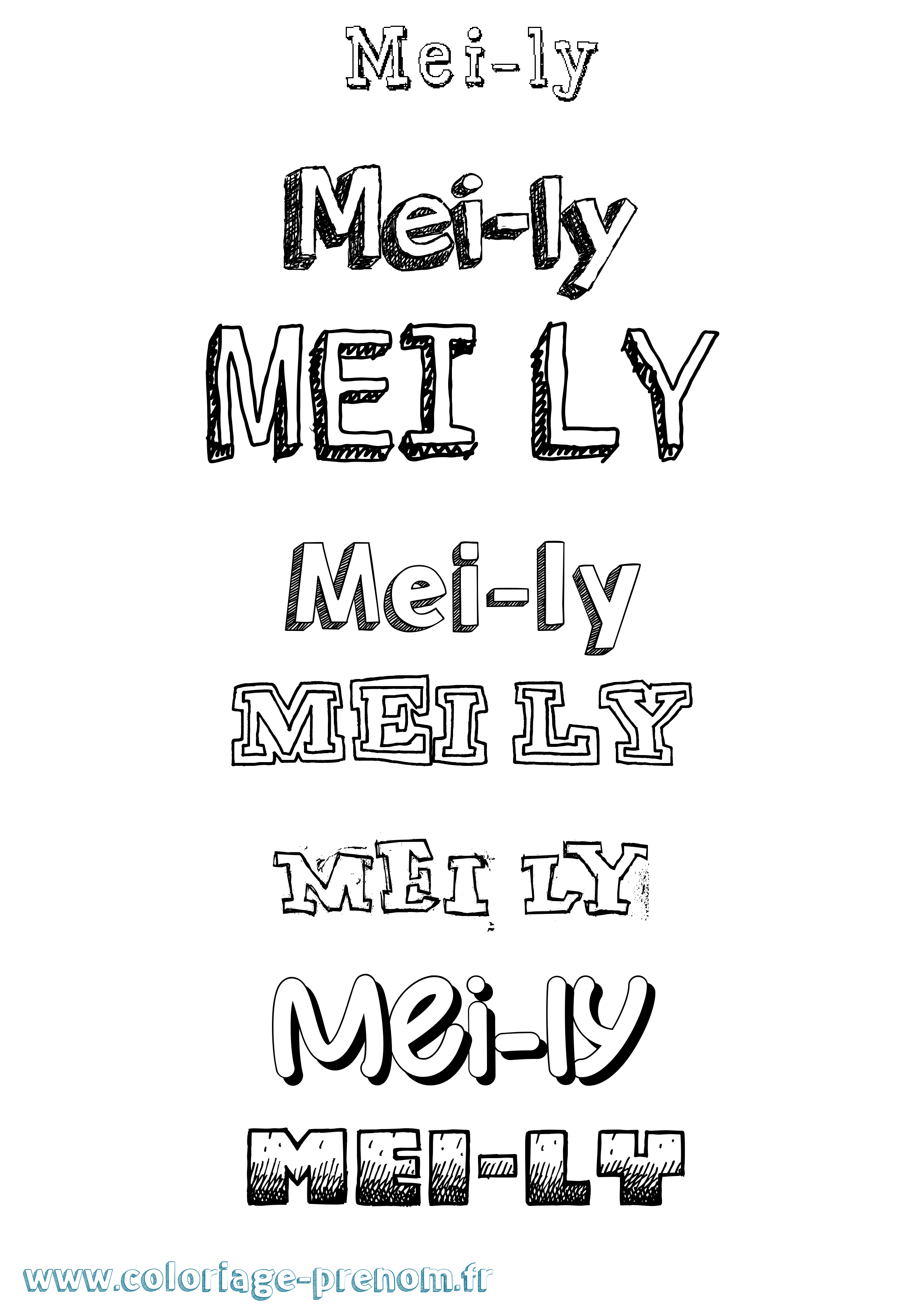 Coloriage Mei-Ly Dessiné Coloriage prénom Mei-Ly Dessiné