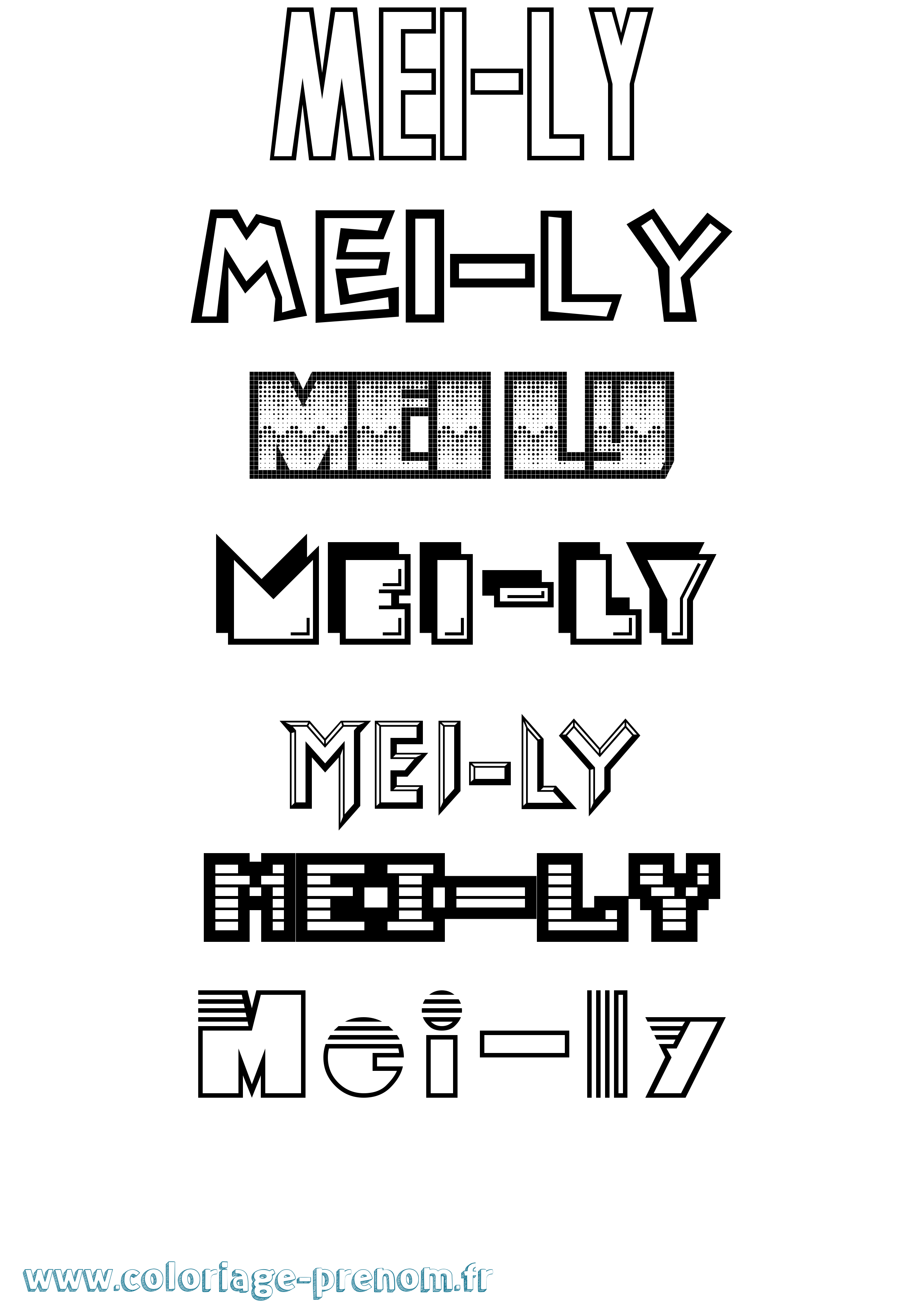 Coloriage Mei-Ly Jeux Vidéos Coloriage prénom Mei-Ly Jeux Vidéos