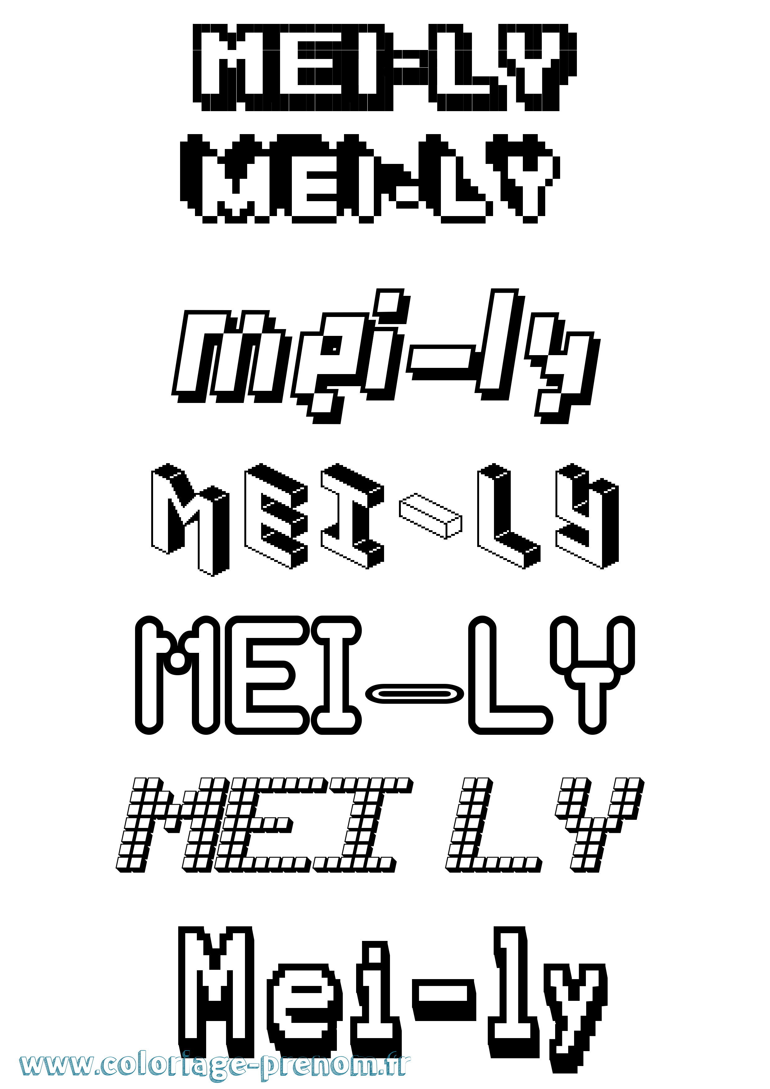 Coloriage Mei-Ly Pixel Coloriage prénom Mei-Ly Pixel