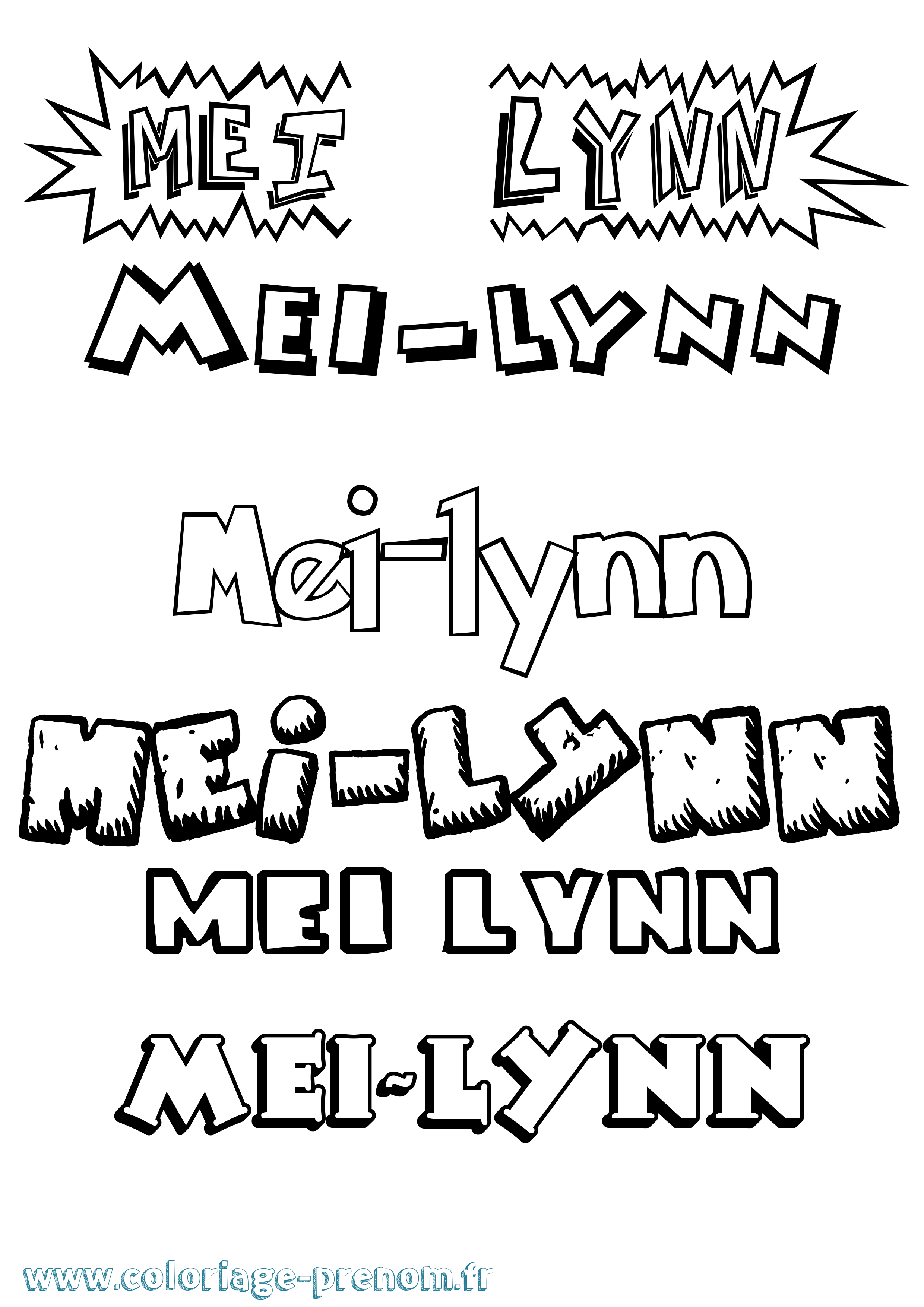 Coloriage Mei-Lynn Dessin Animé Coloriage prénom Mei-Lynn Dessin Animé