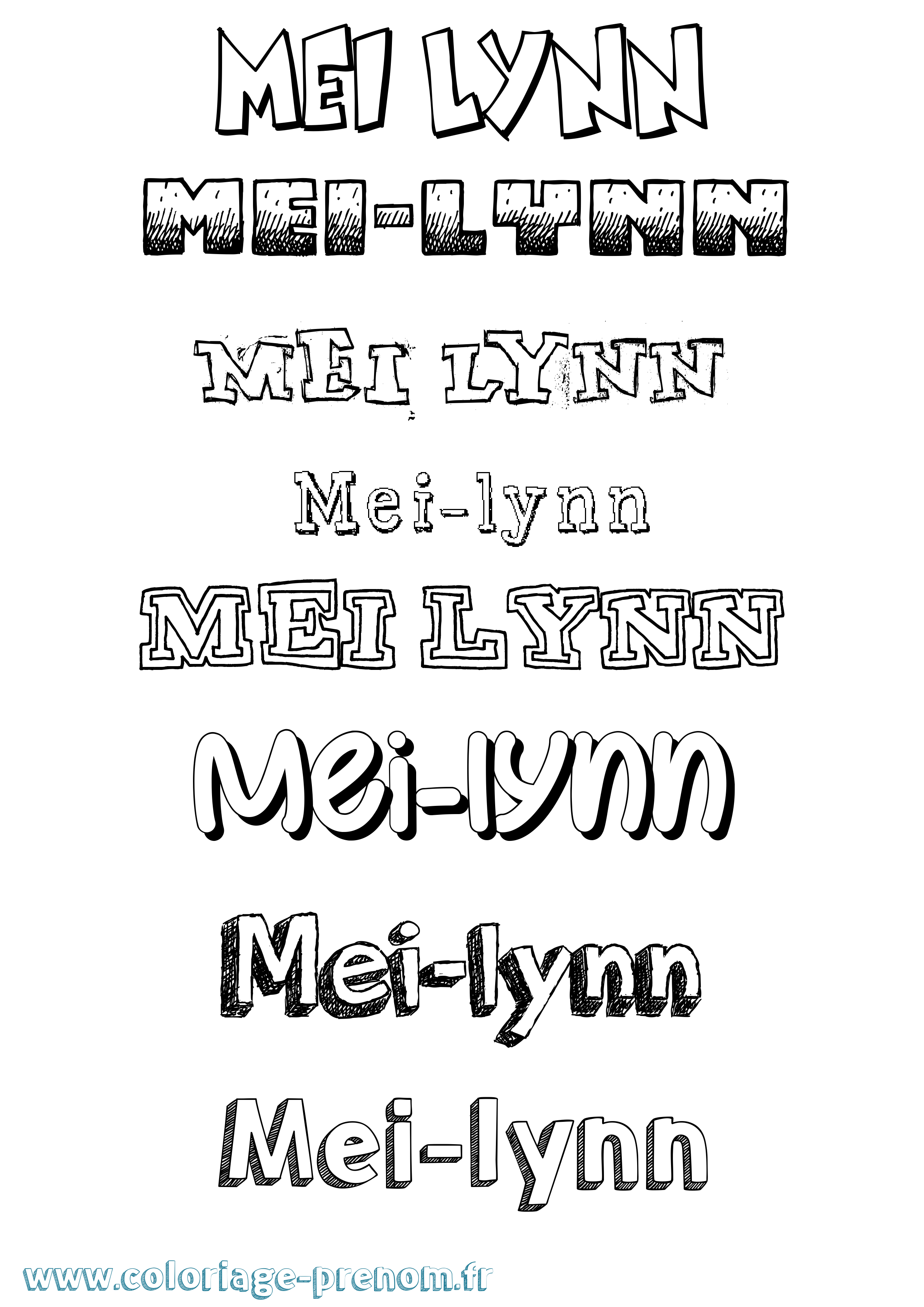 Coloriage Mei-Lynn Dessiné Coloriage prénom Mei-Lynn Dessiné