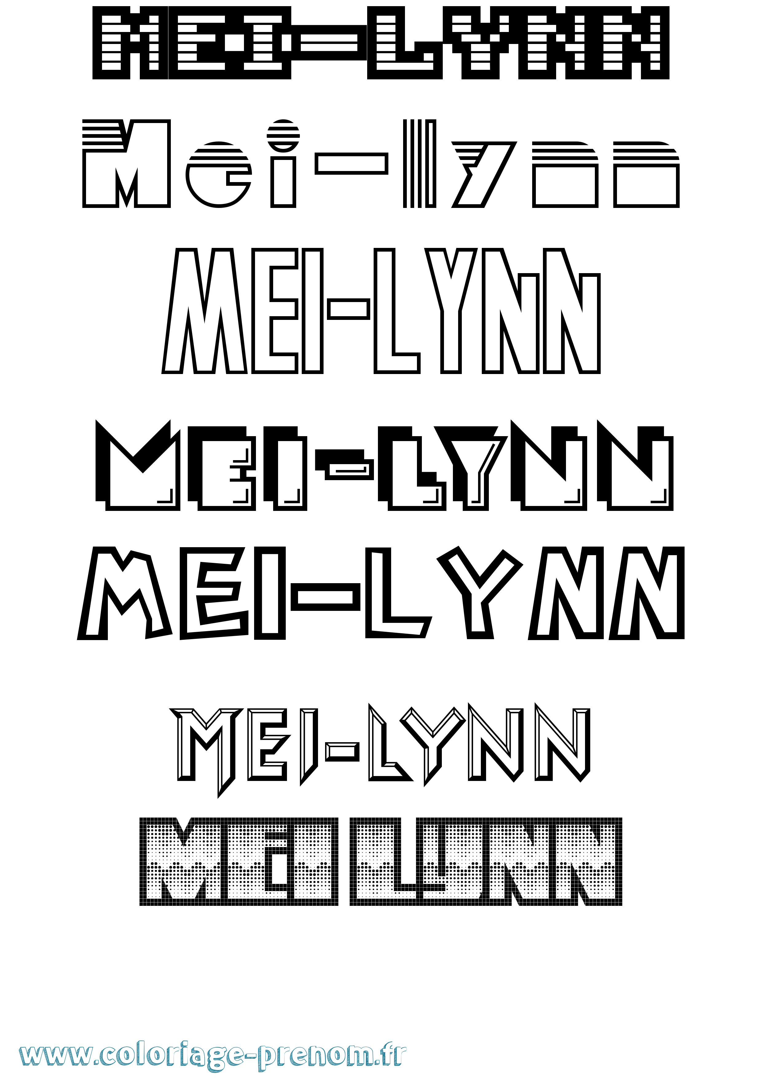 Coloriage Mei-Lynn Jeux Vidéos Coloriage prénom Mei-Lynn Jeux Vidéos