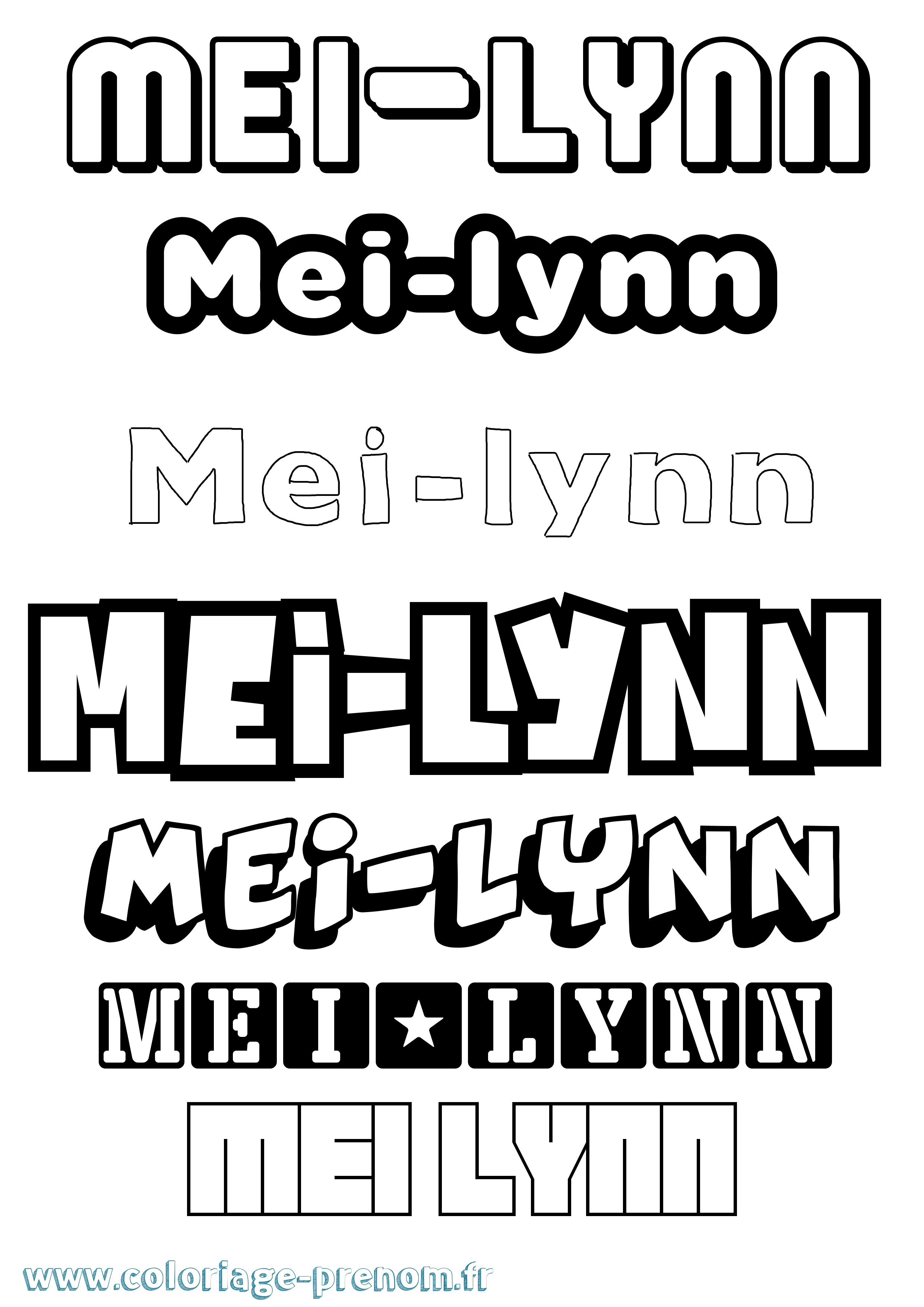 Coloriage Mei-Lynn Simple Coloriage prénom Mei-Lynn Simple