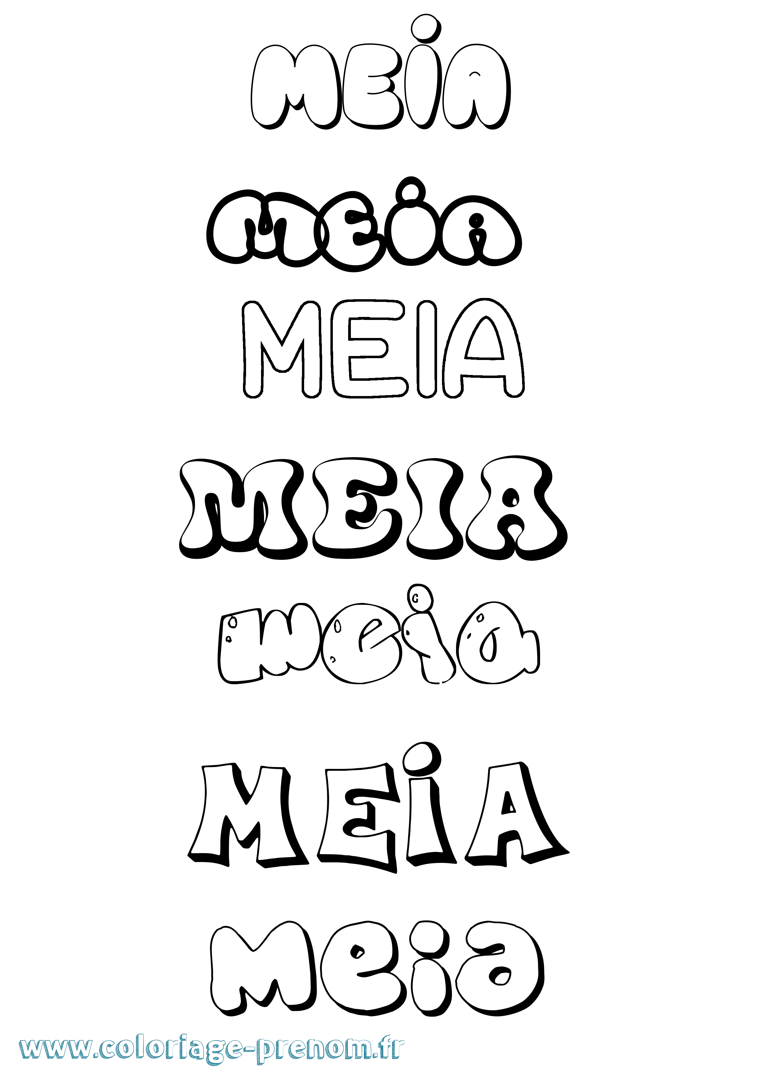 Coloriage Meia Bubble Coloriage prénom Meia Bubble