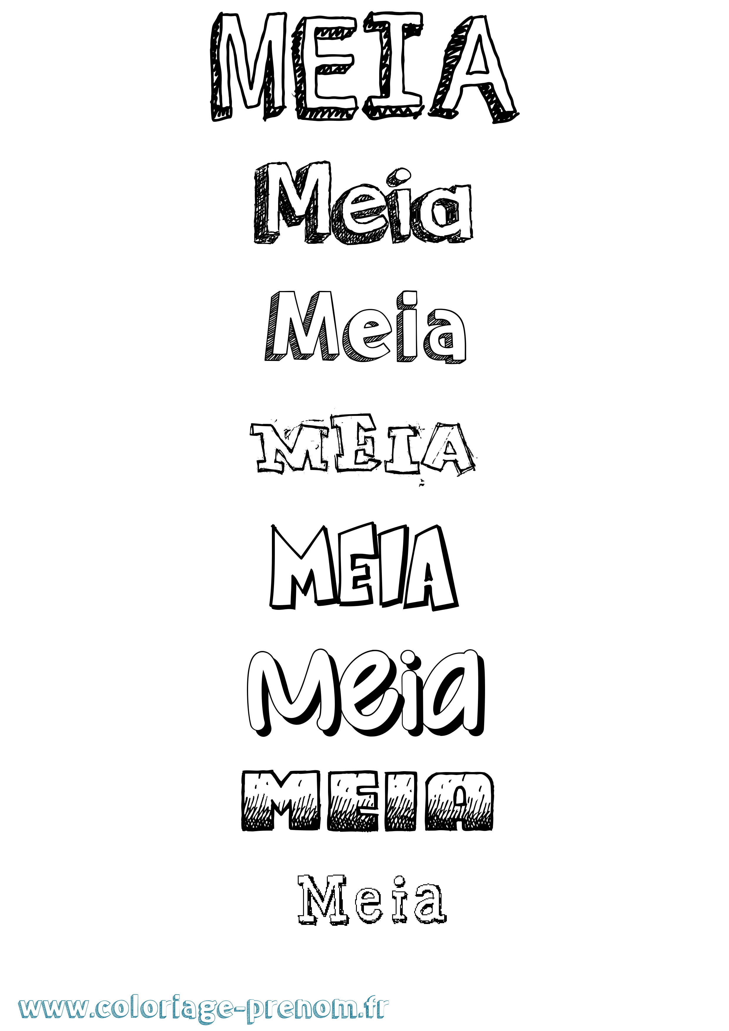 Coloriage Meia Dessiné Coloriage prénom Meia Dessiné