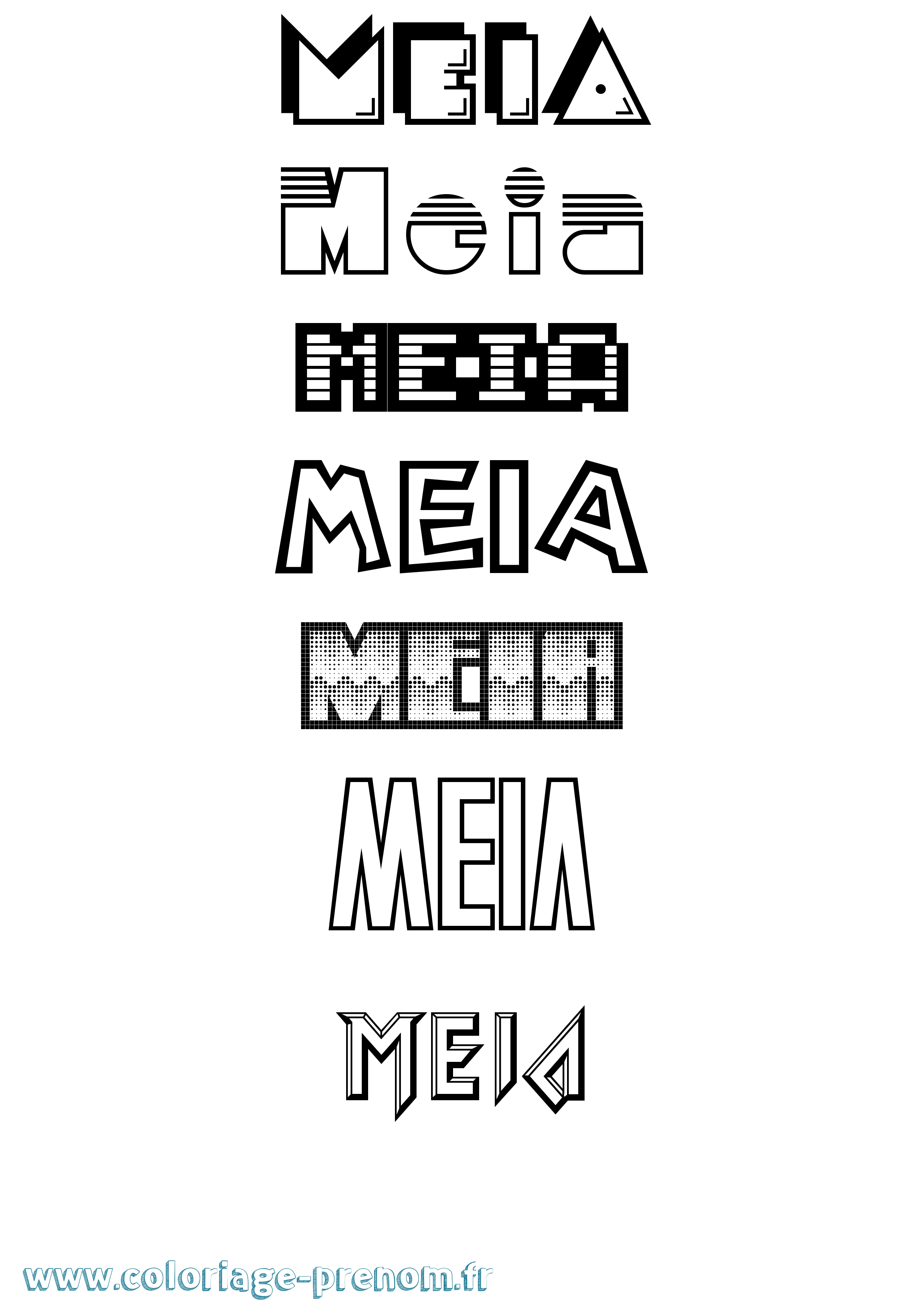 Coloriage Meia Jeux Vidéos Coloriage prénom Meia Jeux Vidéos