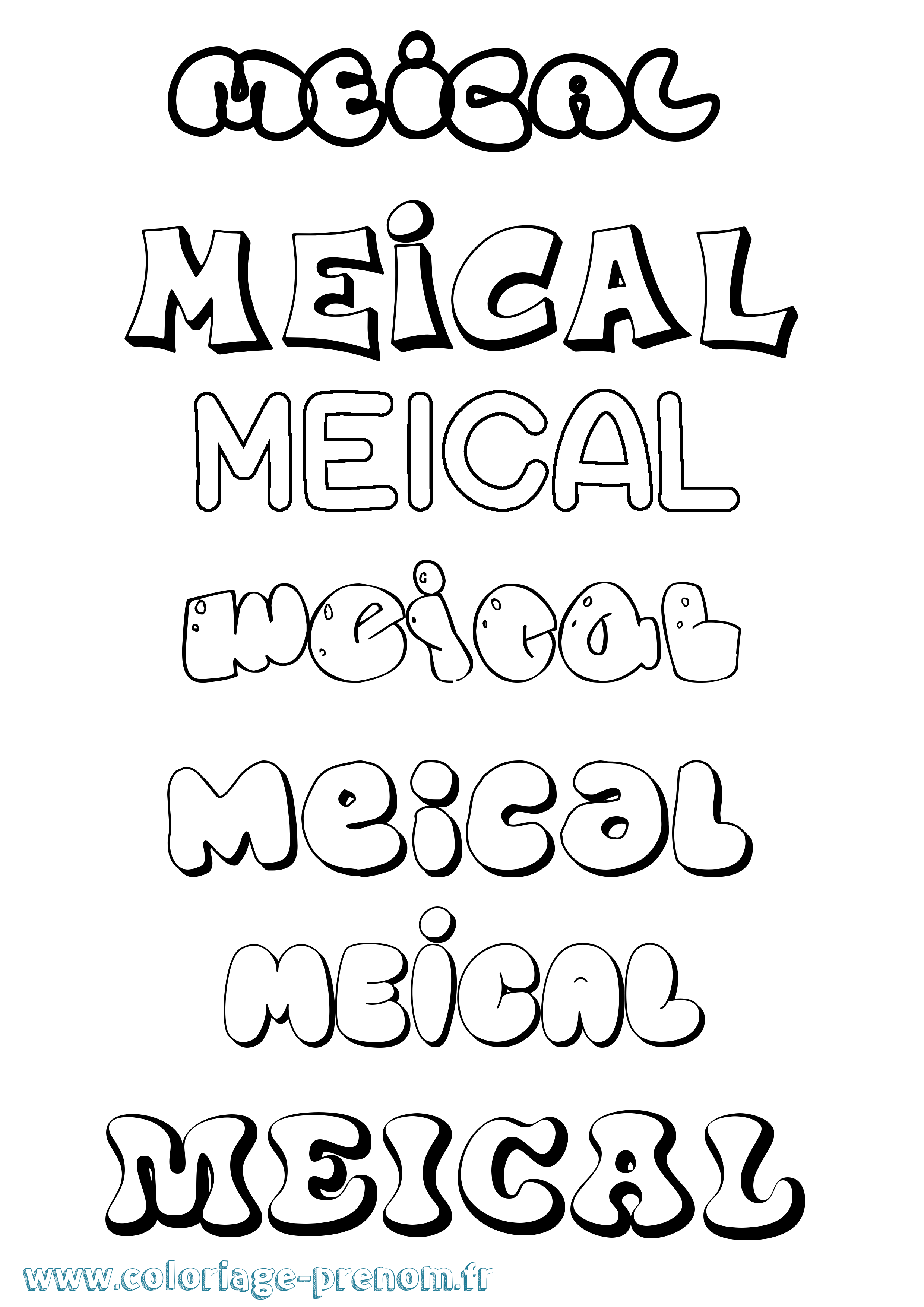Coloriage Meical Bubble Coloriage prénom Meical Bubble