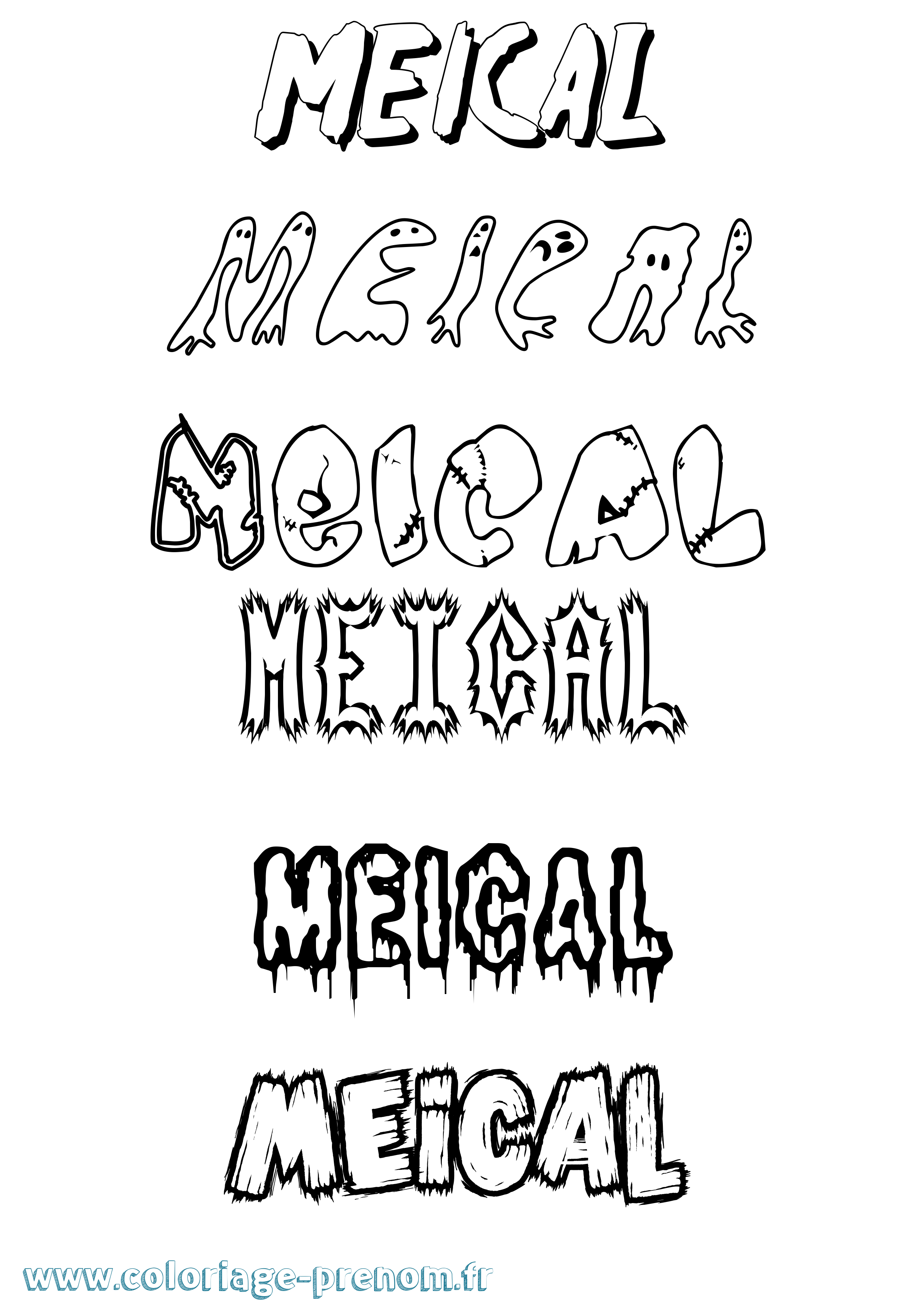 Coloriage Meical Frisson Coloriage prénom Meical Frisson