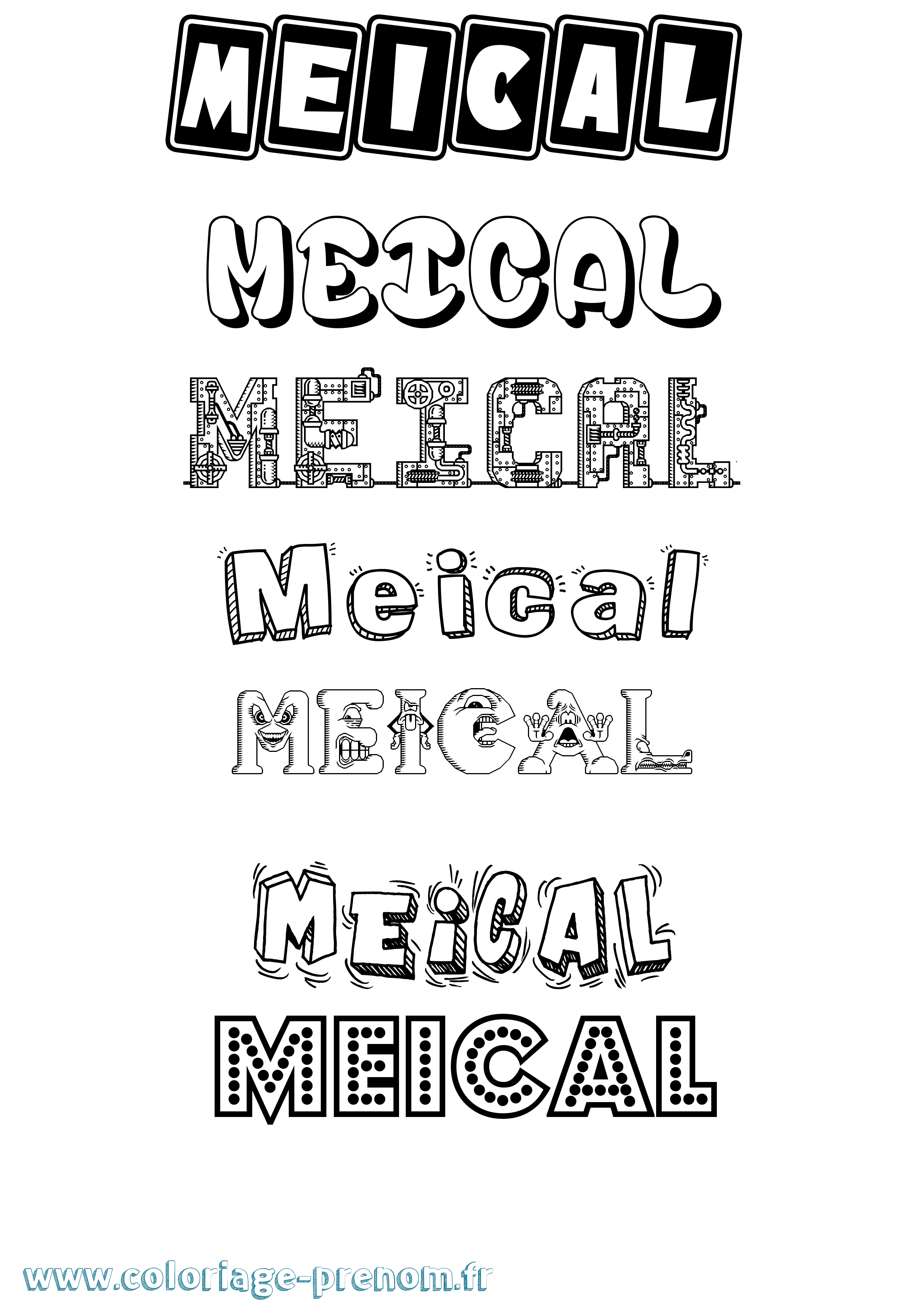 Coloriage Meical Fun Coloriage prénom Meical Fun